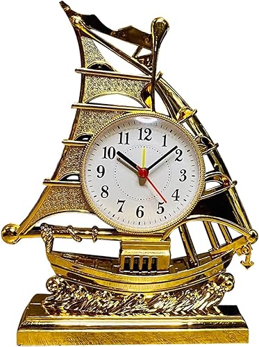 Miniatura 7 de KLKCMS Reloj despertador, adorno de escultura de vela, reloj de escritorio para el hogar, relojes de mesa para sala de estar, cocina, oficina,