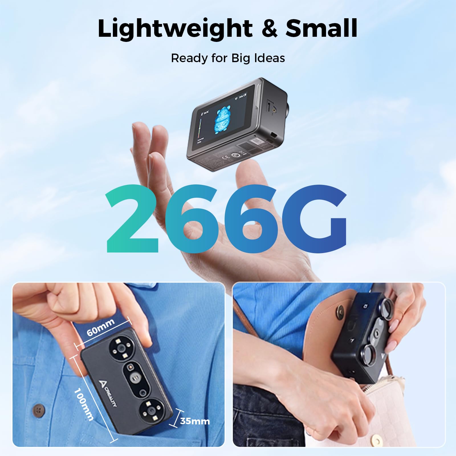 Creality Pika Scanner 3D, Portable sans Fil avec Une Précision de 0.03mm