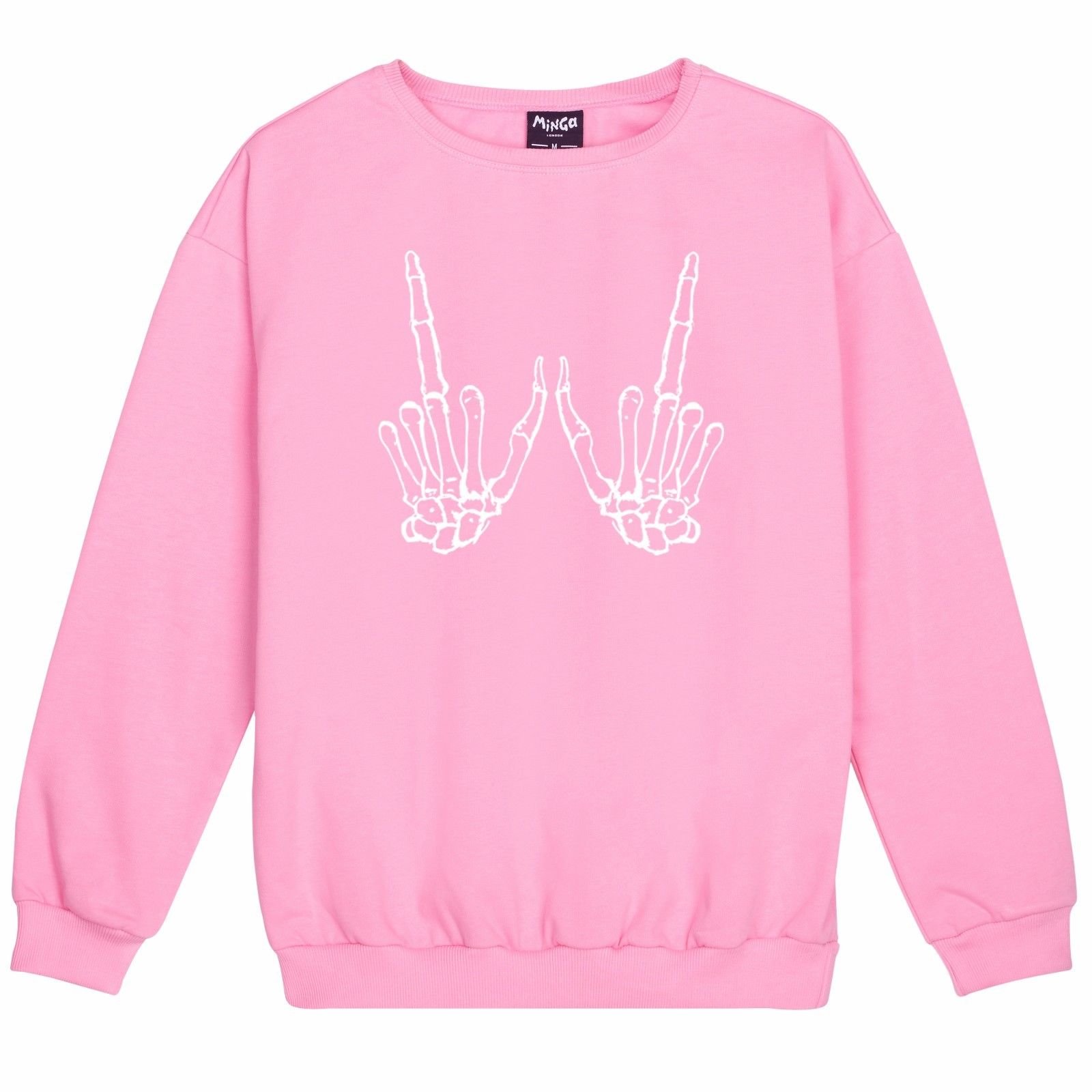 MINGA LONDON Skeleton Hands Sweater Top Women's Fun Goth Punk