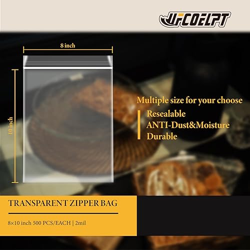 Miniatura 2 de Bolsas de plástico con cremallera a granel 8 × 10 pulgadas 500x, 2mil bolsas Ziplock resellables para artes, manualidades embalaje y almacenamiento