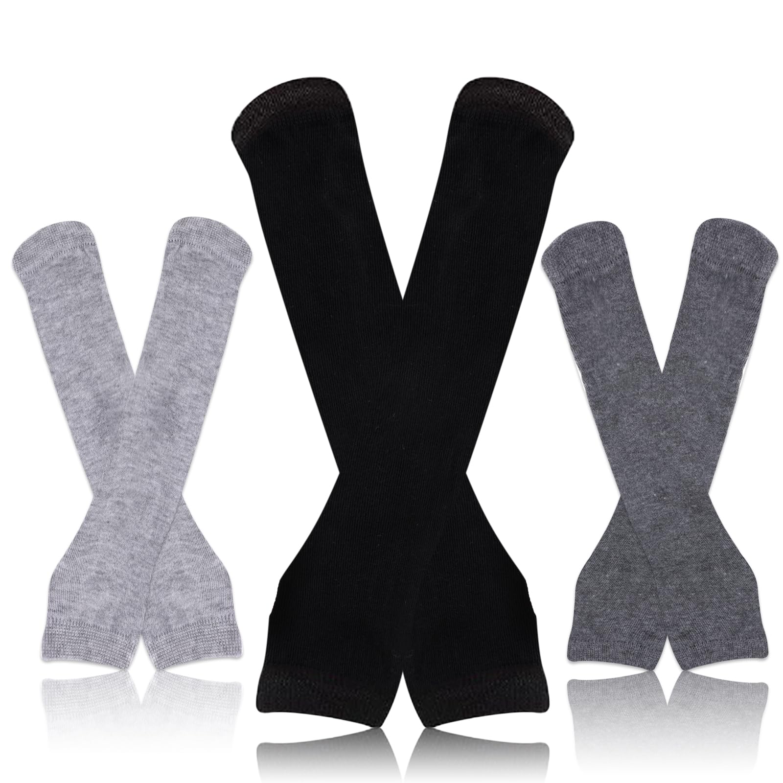 WLLHYF2/3 Pairs Cashmere Feel Wrist Fingerless Gloves with Thumb Hole Winter Knit Fingerless Gloves Arm Warmers Mittens