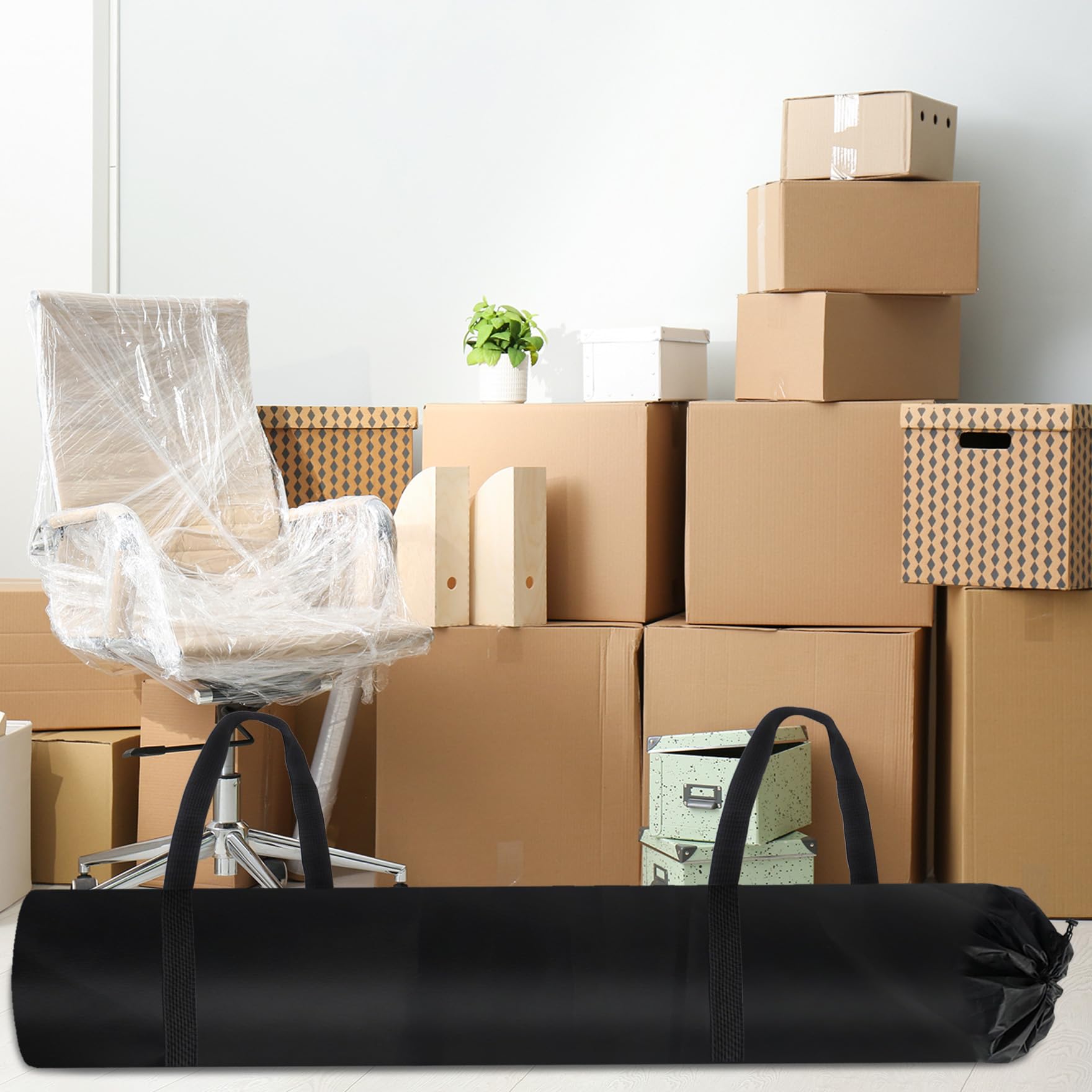 Klmnop Borsa portaoggetti Jumbo per tappeti, 50 x 230 cm, con 2 maniglie per il trasporto, grande borsa per tappeti con coulisse, per tappeti fino a 1,8 x 2,9 m, per traslochi e imballaggi, protezione
