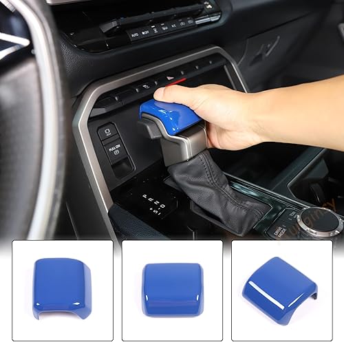 Vista 6 de Aunginsy Cubierta de freno de mano para palanca de cambios de automóvil, compatible con Toyota Tundra 2022+, Sequoia 2023+ y Tacoma 2024+, perilla