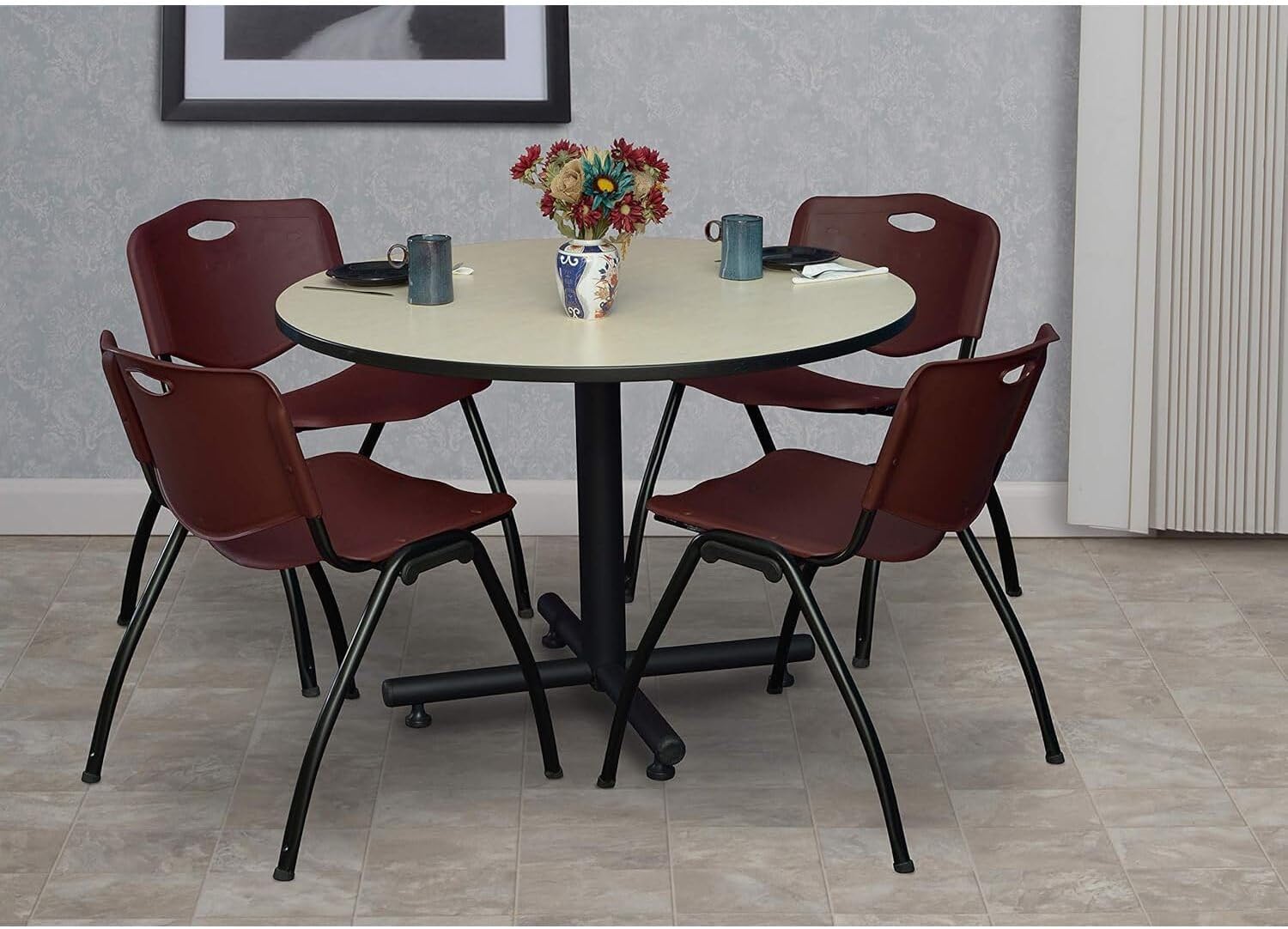 HomeStock Beachy Beauty X-Base for 36-42" Table Tops, Adjustable Base for Office Conference and Meeting Tables with Space-Saving Design