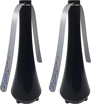 Fly Swatter for Outside/Inside Meal, Picnic, Barbeque, Events - Battery Operated Food Spinning Fan (Black Color, 2pcs)