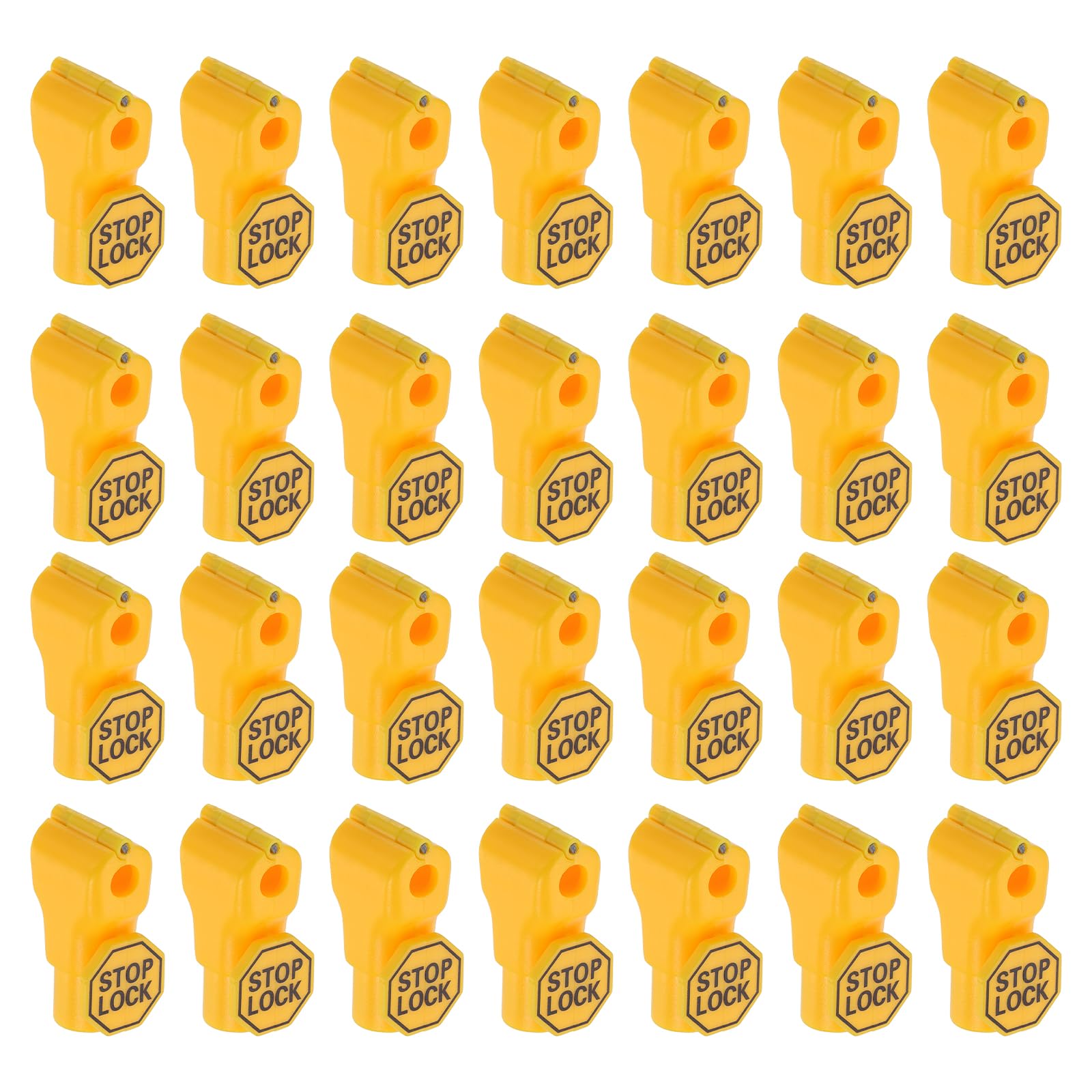 DTGN 200 Pezzi 6mm Ganci di Blocco Magnetici ABS Plastica Giallo | Ganci di Blocco di Sicurezza per Esposizione, Accessorio Universale per Pannello Forato, per Vari Negozi e Centri Commerciali