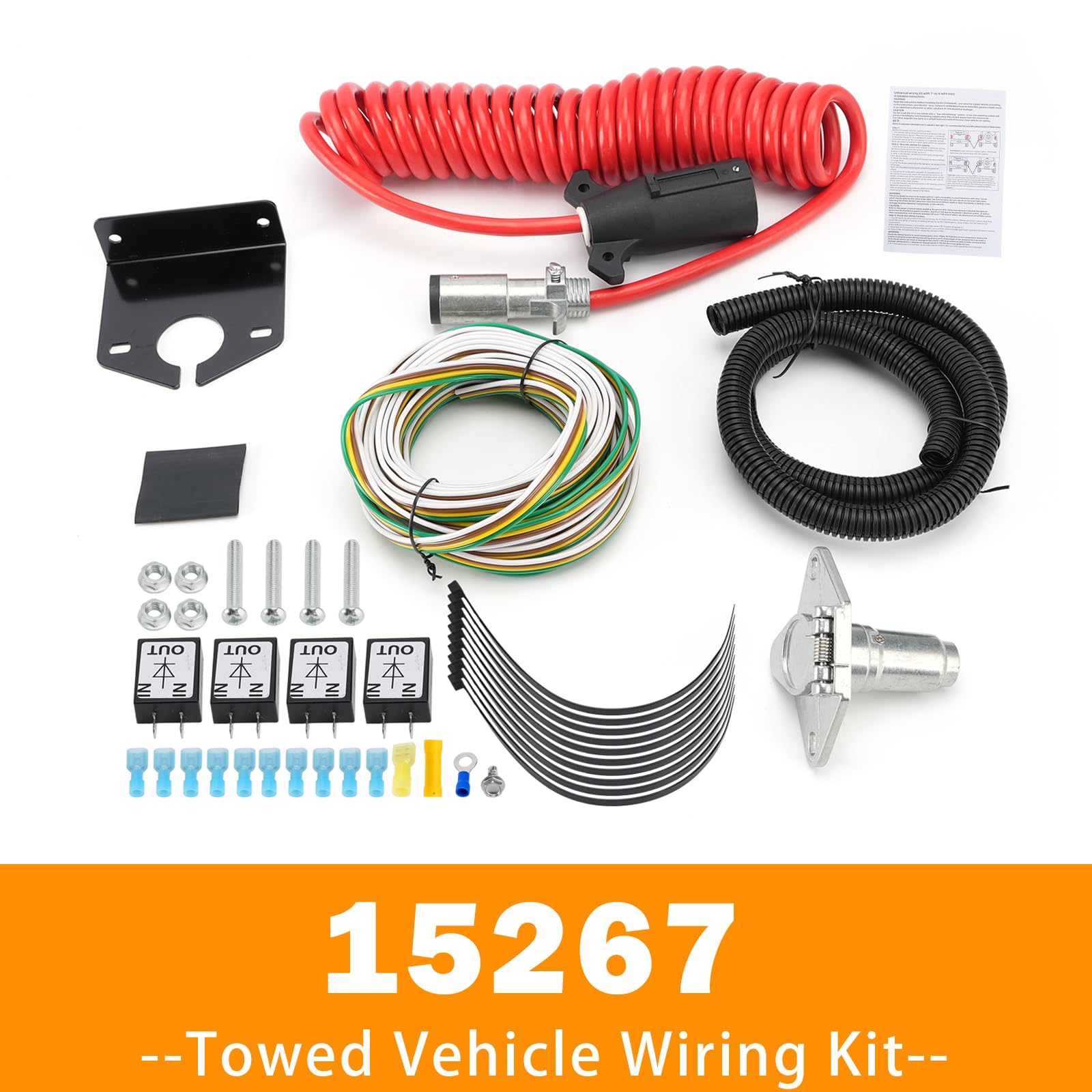Towed Vehicle Wiring Kit 6 to 7 Way Wire Connectors für Roadmaster