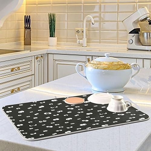 Miniatura 6 de Spooky Eyes Drying Dish Mat Washnable Absorbent Kitchen Counter Top Mat Drying Matt Kitchen Counter Tapete Para Cocina 16'' x 18''