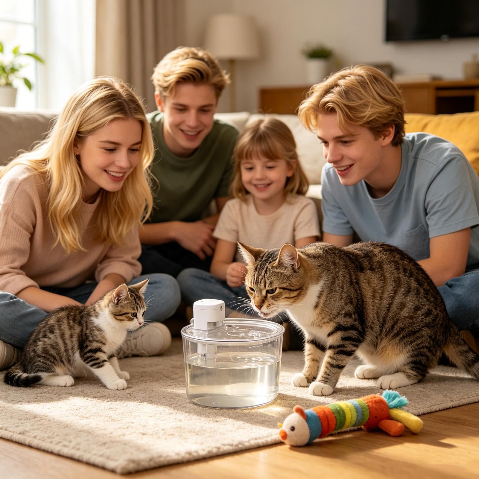 Fuentes de Agua para Gatos Bebedero Automático Recargable de Agua de 3L con | Fuente Agua De Perros Cachorros Perros y Animales Interiores Escritorio Mesa Beber Agua