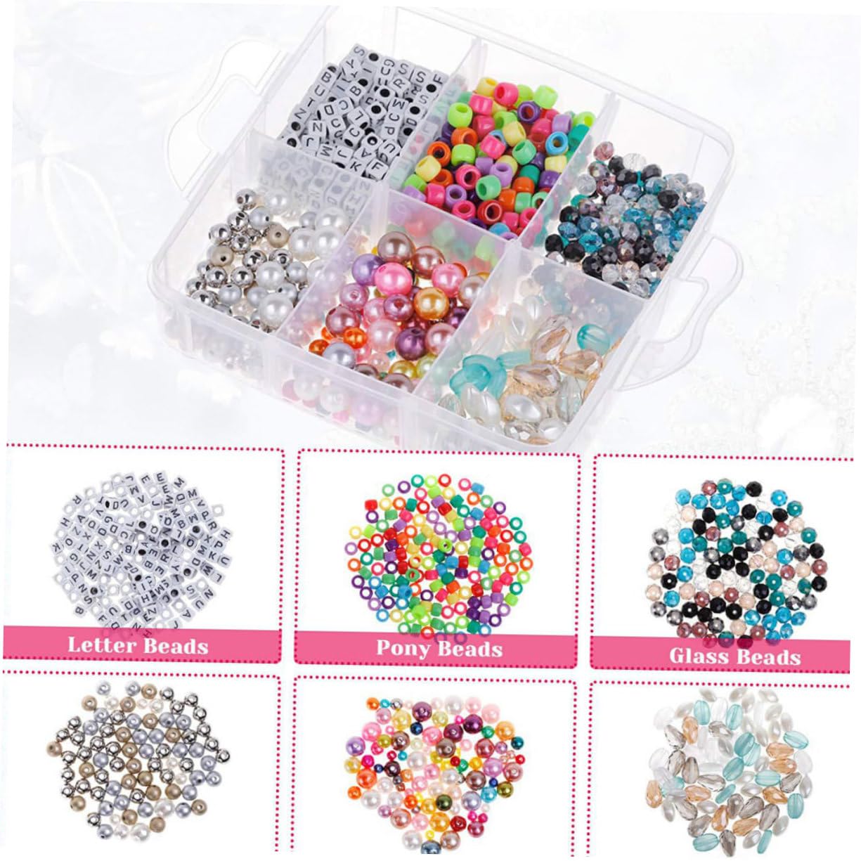 Kit de Fabrication de Bijoux Accessoires DIY 1186 Pièces 3 Couches