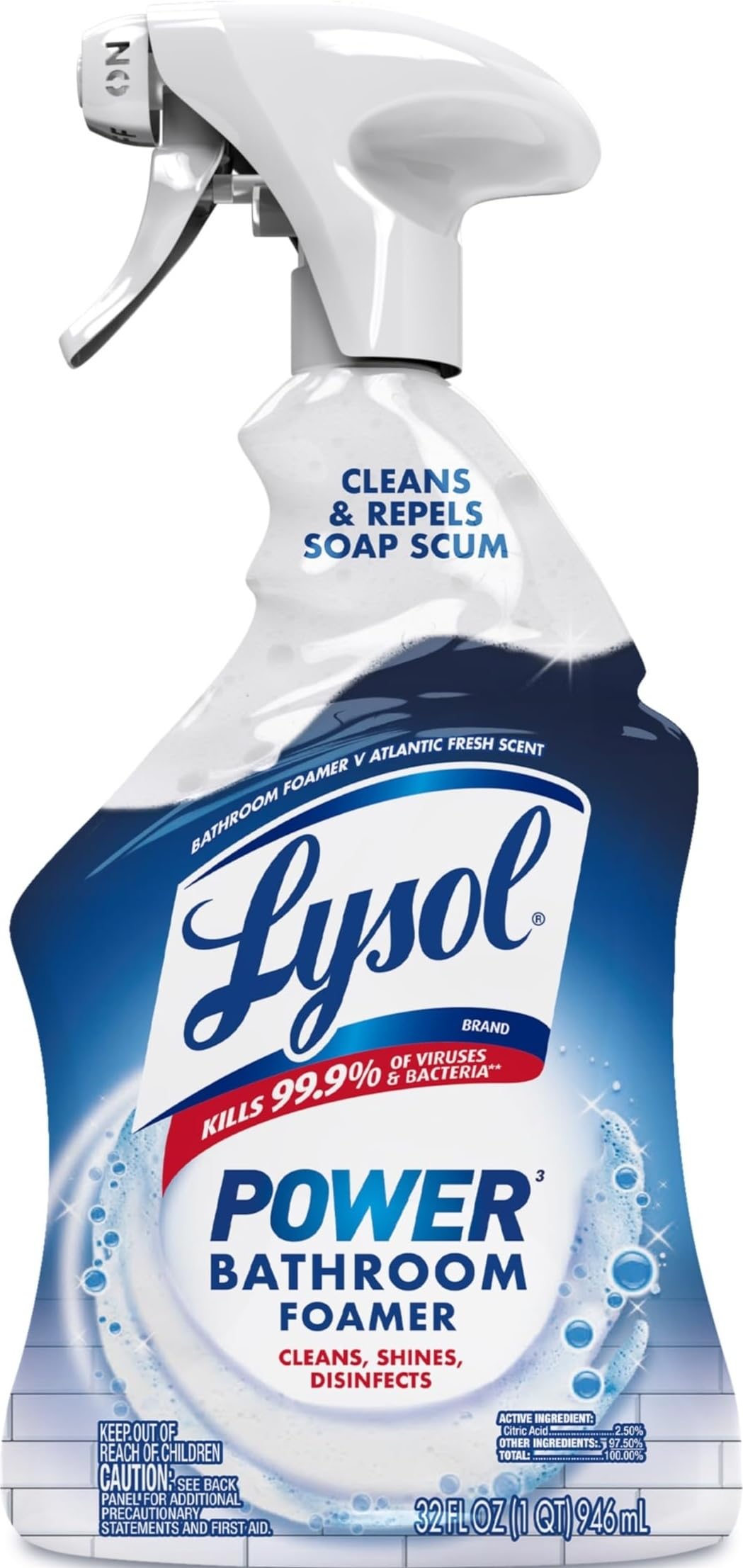 Lysol Power Foaming Bathroom Cleaner Spray, 32 Oz.