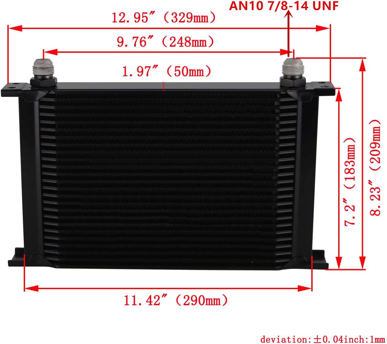25 Row AN10 Engine Transmission Oil Cooler and Filter Relocation Sandwich Plate Adapter,Hose Line Kit with Mounting Bracket