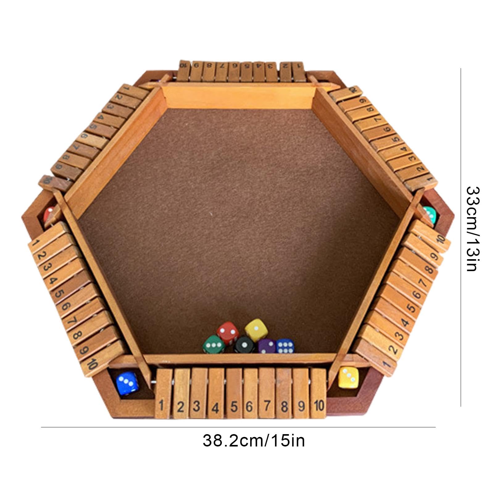 Cerrar la del Juego de Dados, Cerrar la del Juego de | Dados de Viaje, Juego de Dados de Madera Cerrar la Viaje, Shutter Box para 6 Jugadores - Clásico Juego de