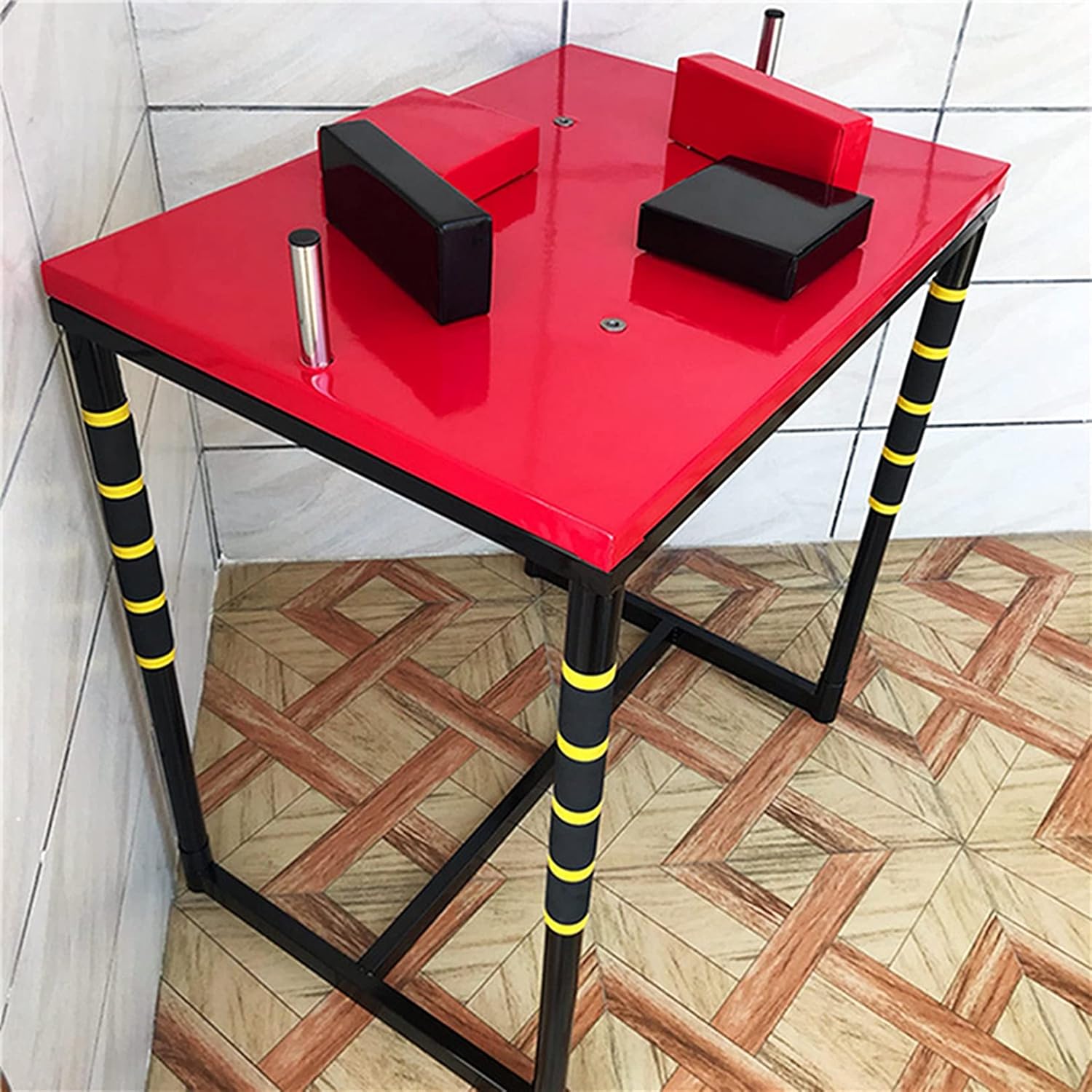 Standard Arm Wrestling Table, Arm Wrestling Table with Detachable Wrist Force for Use in Home Gym (Red)