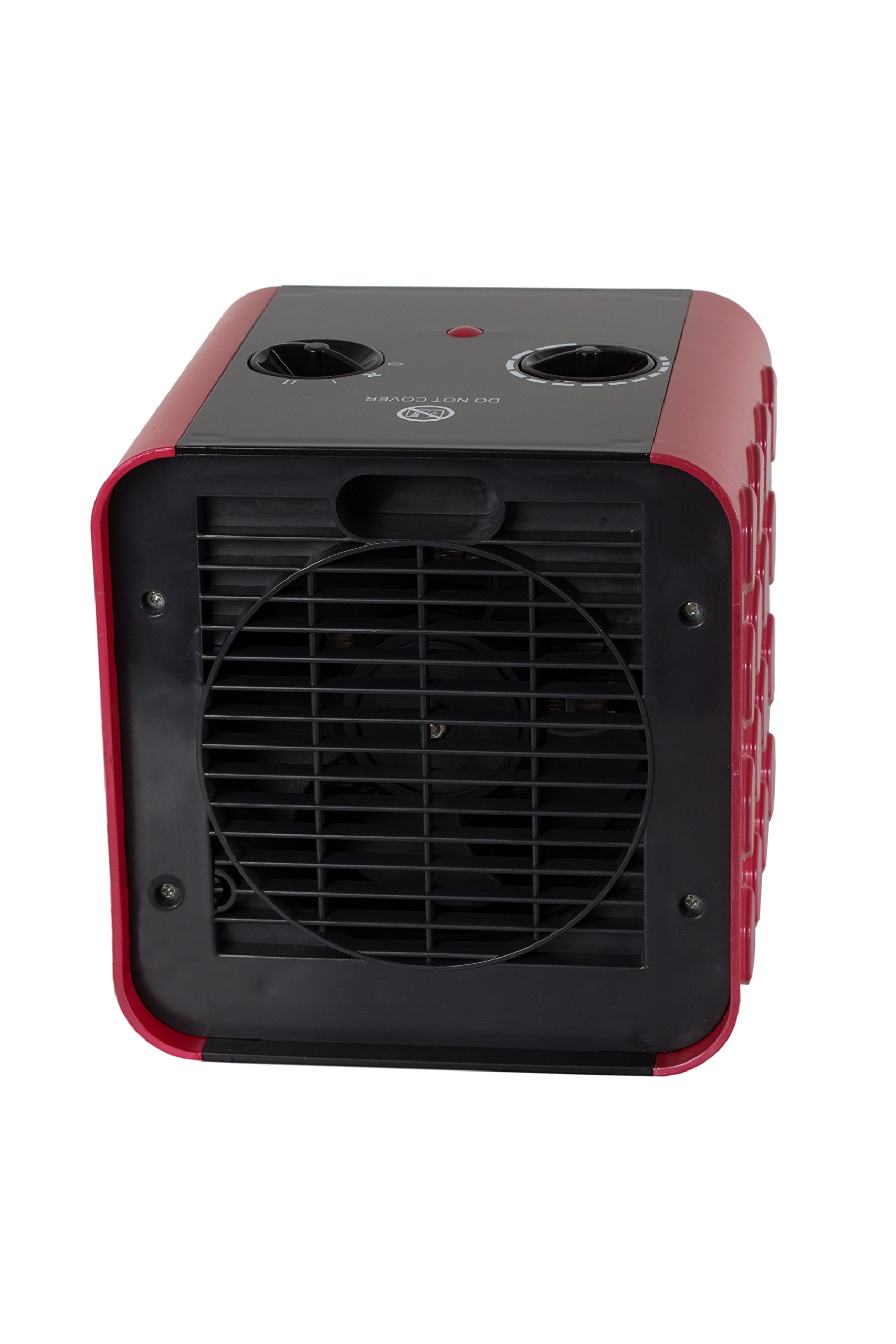 SUNTEC PTC termowentylator – cichy grzejnik elektryczny, 1500 W, ogrzewanie elektryczne, 3 stopnie ogrzewania, czerwony/czarny, elektryczny grzejnik do sypialni, salonu
