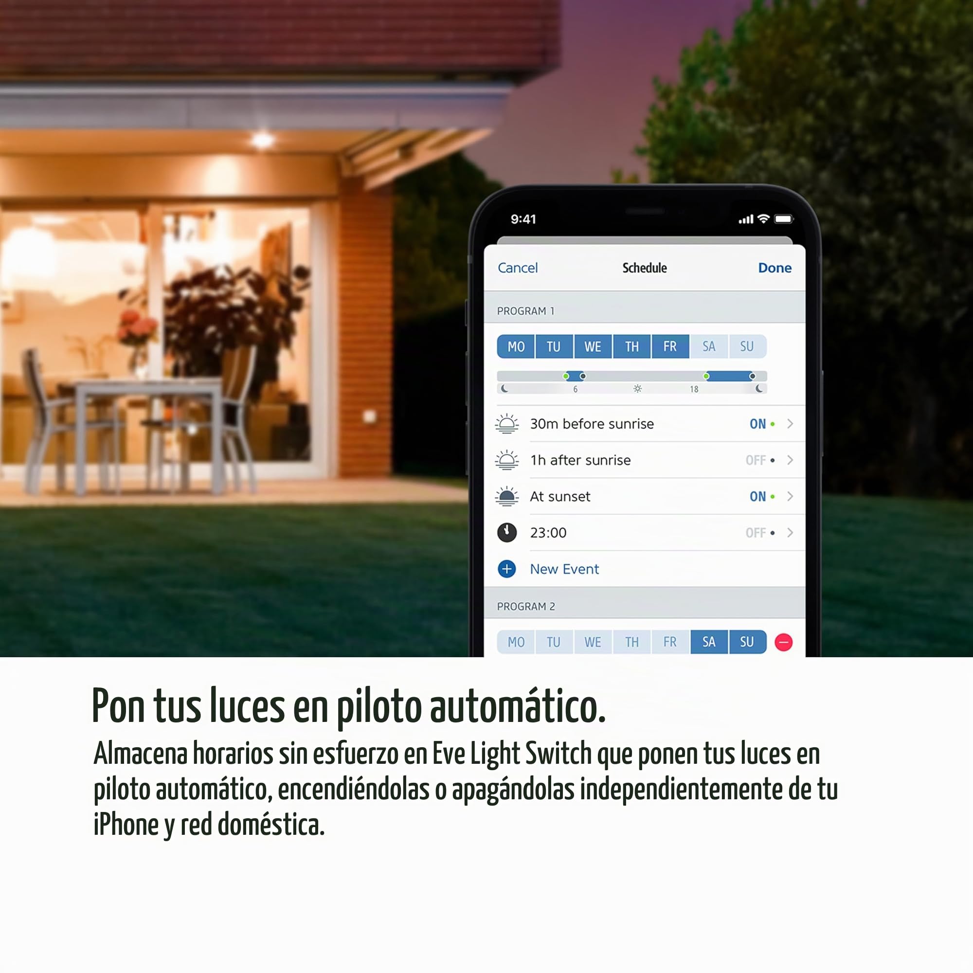 Eve Light Switch – Interruptor de pared inteligente (Apple HomeKit), interruptor individual, pulsador y conmutadores, horarios automáticos, no requiere pasarela, Bluetooth/Thread