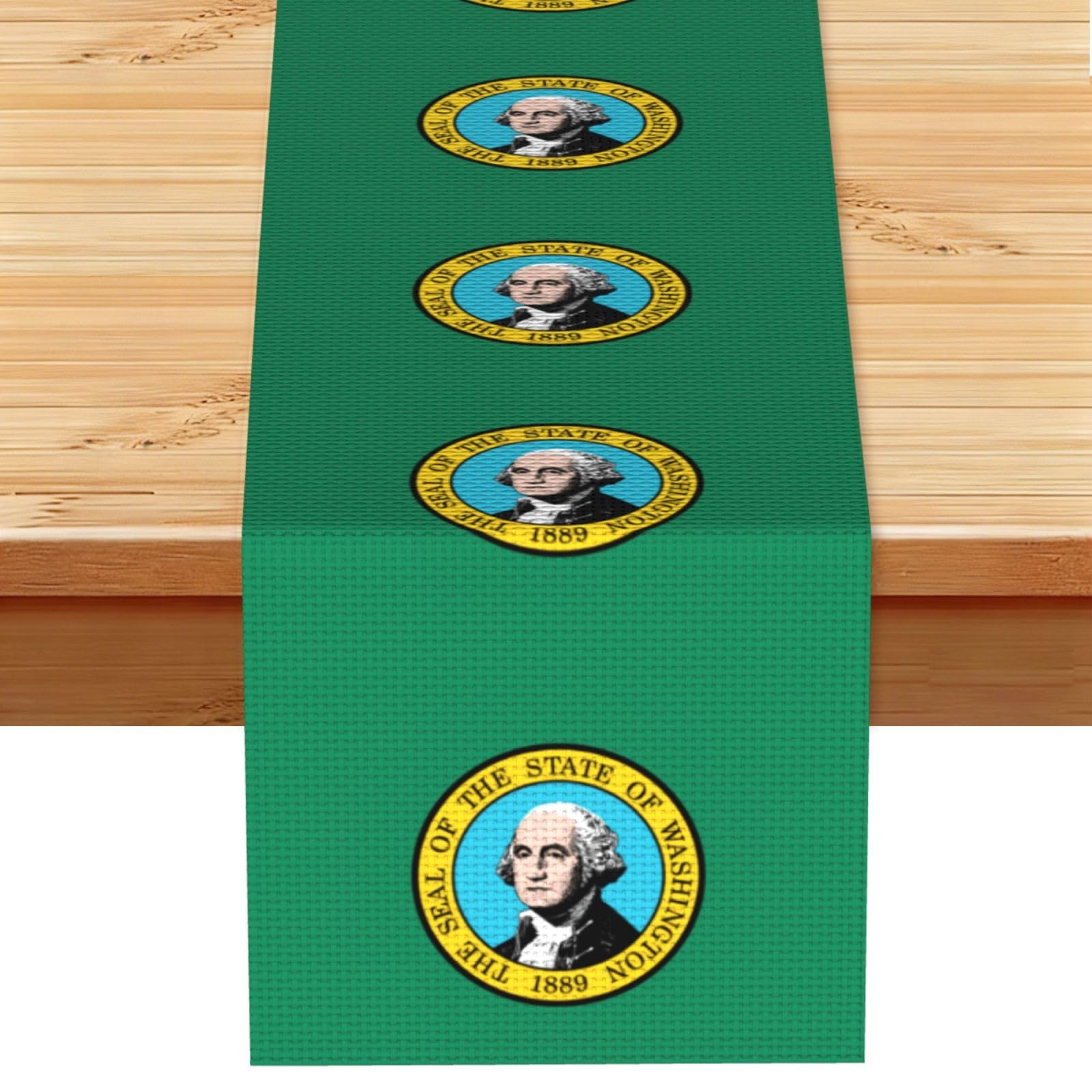 Washington Flag Printed Table Runner 13 x 72, Wrinkle Resistant Decor for Dining Table Coffee Table Fireplace