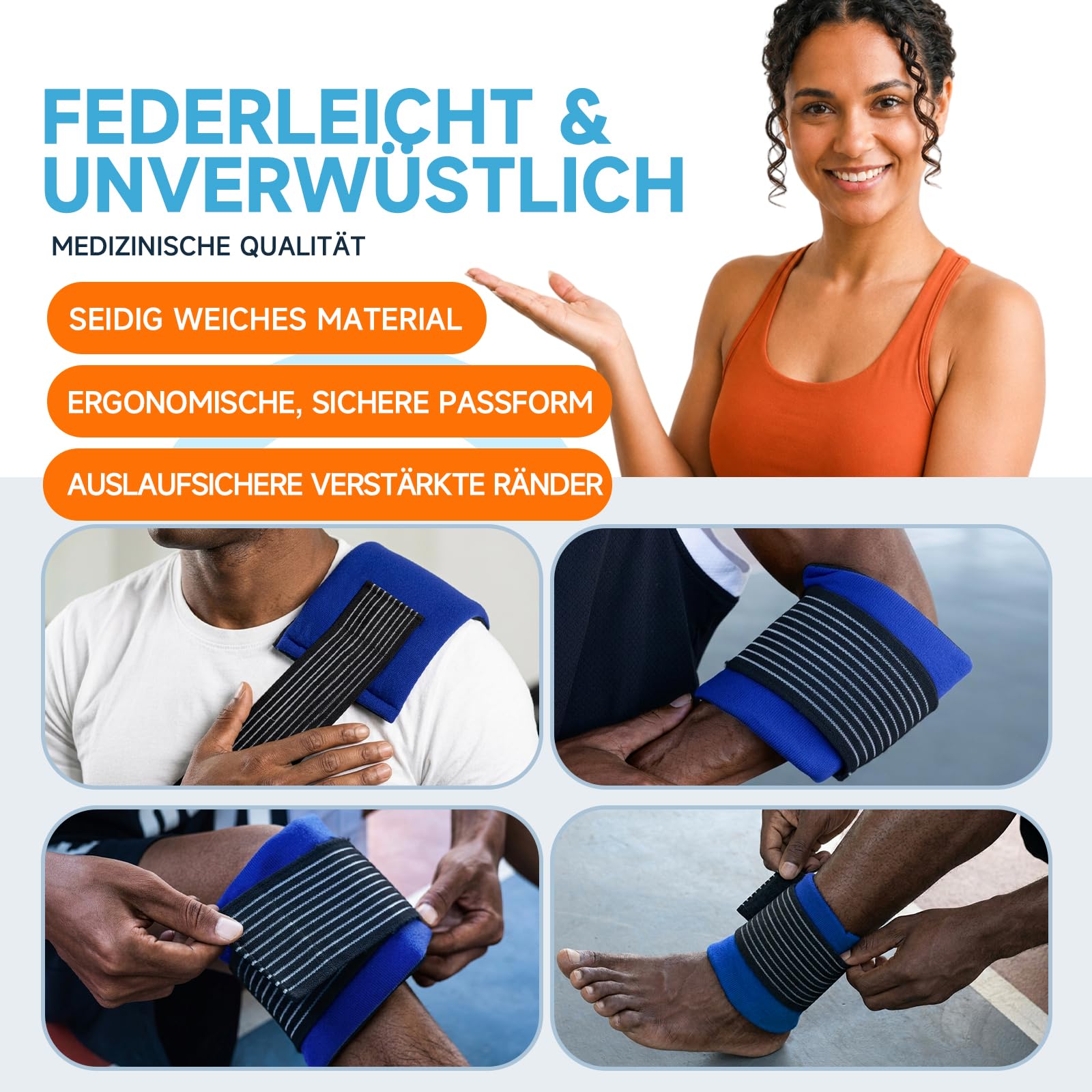 BICAREE Wiederverwendbare Gel-Kühlpads & Kältekompressen – Eispackungen bei Verletzungen, Muskelschmerzen… – Ansicht 7
