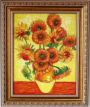 Amazon.co.jp: ゴッホ模倣画 絵画 油絵 静物画 ひまわり F6