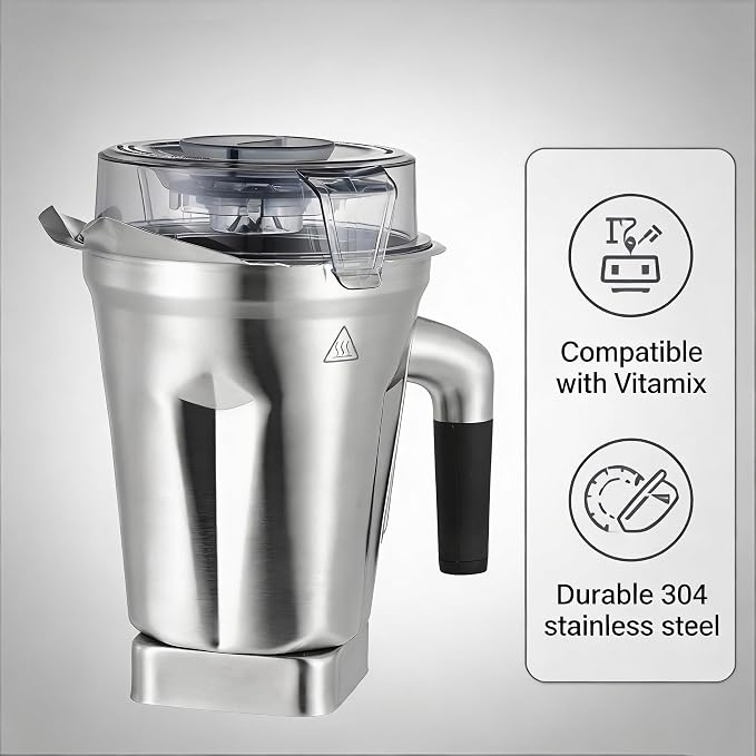 Recipiente de acero inoxidable 64oz compatible con Vitamix miniatura 8