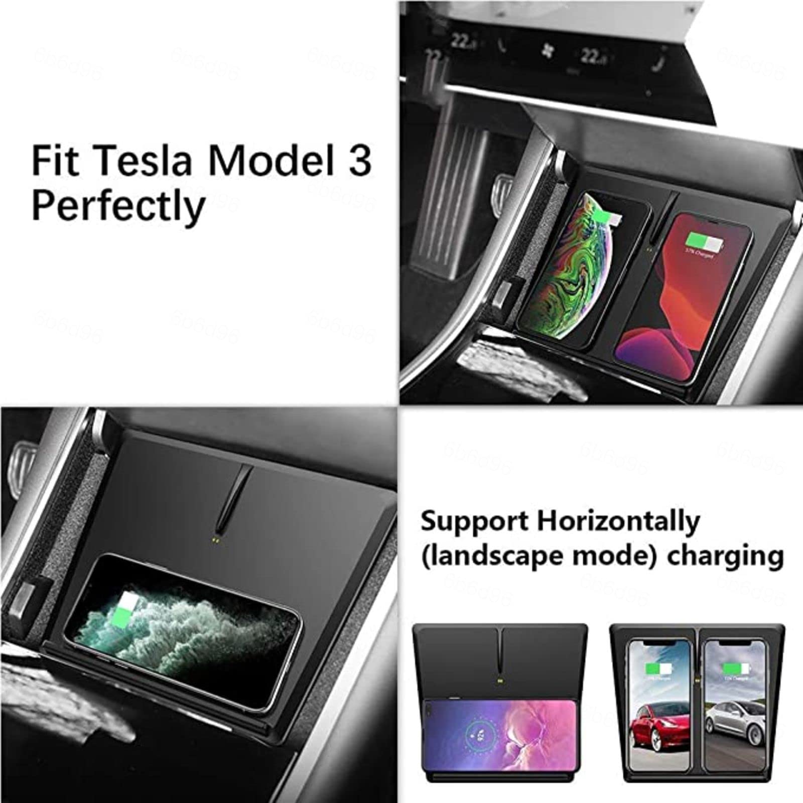 Caricabatterie Wireless rapido Tappetino di Ricarica Wireless Veloce per Telefono da 10 W, per Te-SLA Modello 3, Caricabatterie Wireless per Console Centrale per Tutti i telefoni Qi