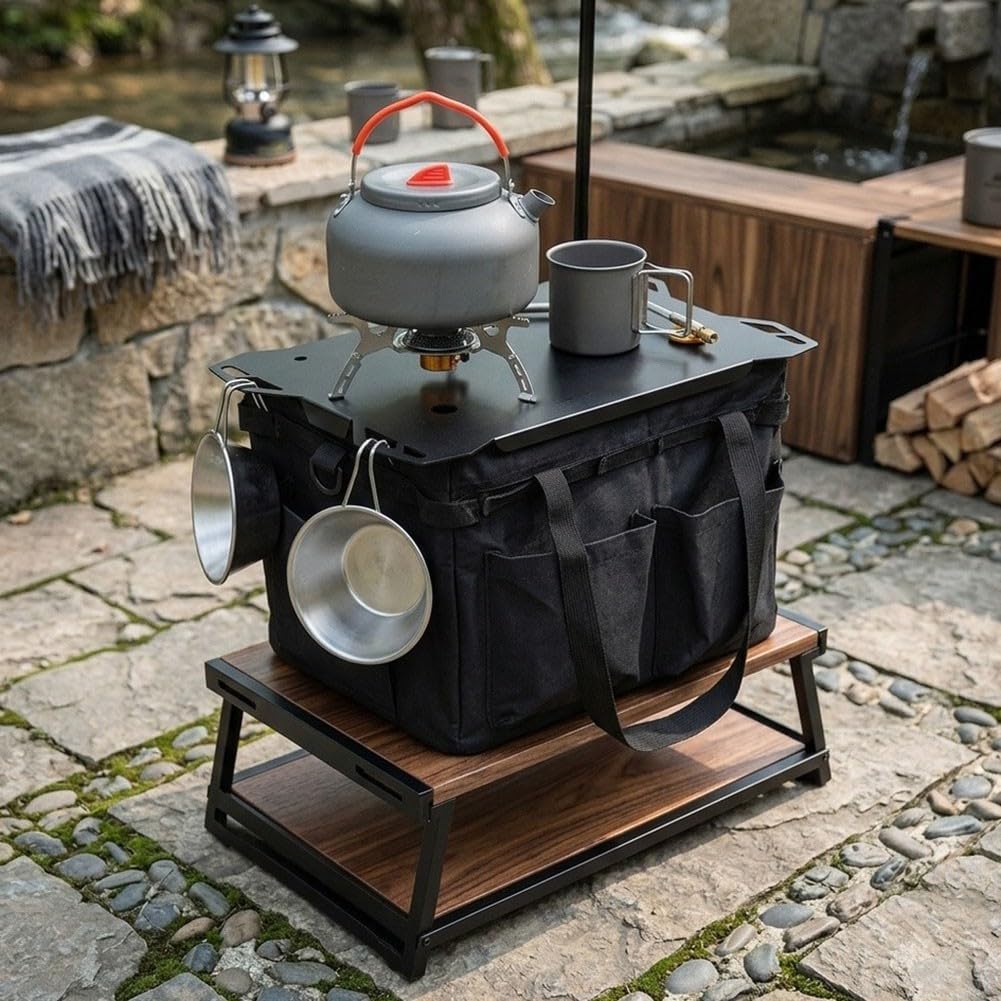 Borsa impermeabile per cuscini da esterno, resistente, copertura per mobili da giardino, anti-UV, antistrappo, grande capacità (nero + coperchio)