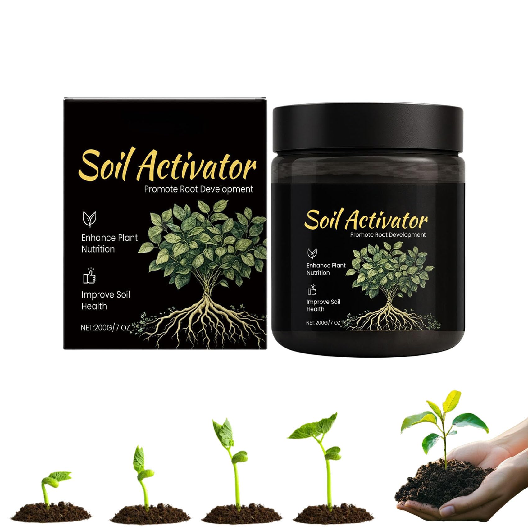 Soil Pro Activator, Water Soluble Formula for Vegetables, Flowers, Houseplants, Indoor and Outdoor Plant Care (1pcs)