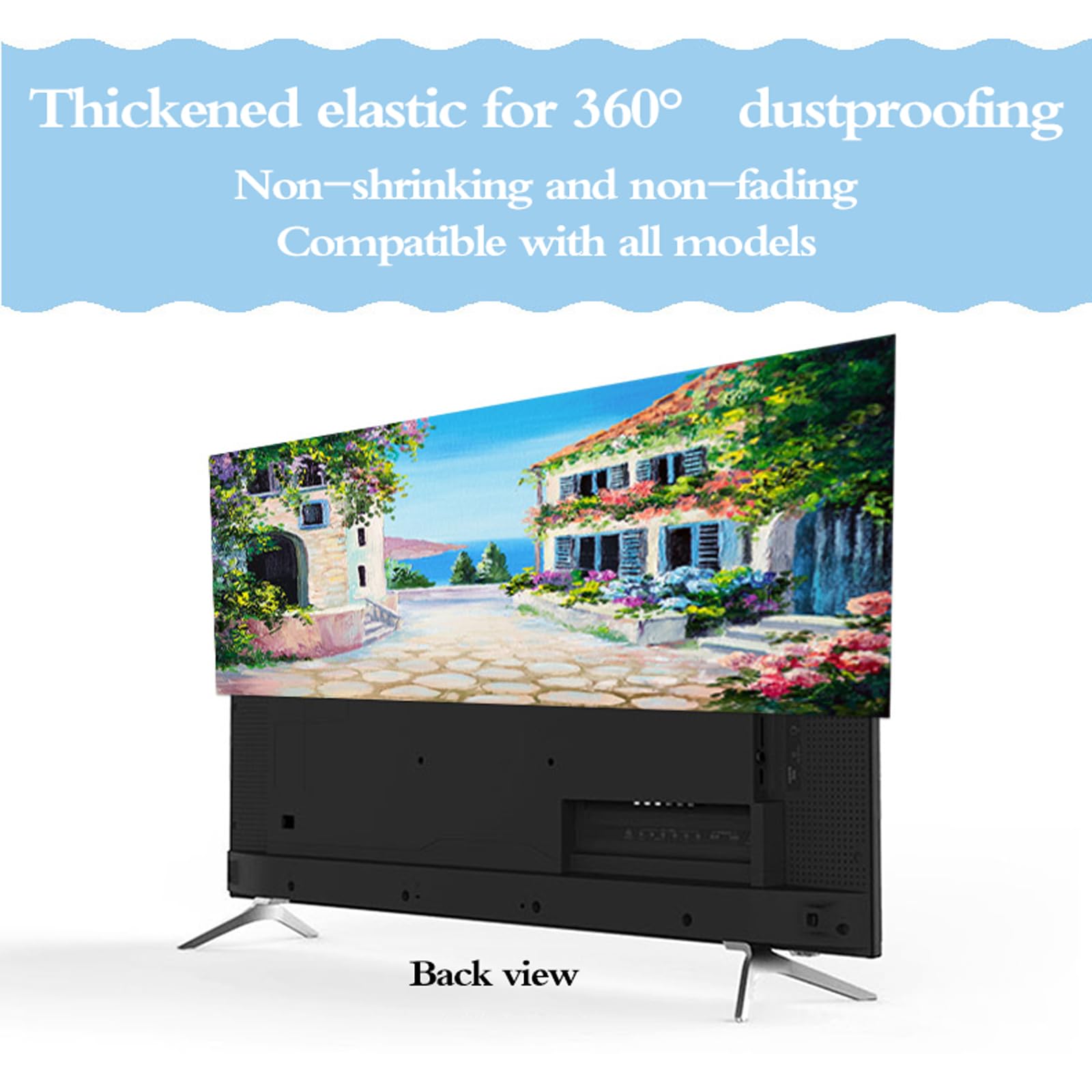 Fernsehen SchutzhüLle HäNgend,HüLles Bezug FüR Fernsehen SchutzhüLle,Tv HüLle StaubschutzhüLle,Waschbar,Elastisch,Wasserdicht,Anwendbar 32-80 Zoll Flacher Fernseher
