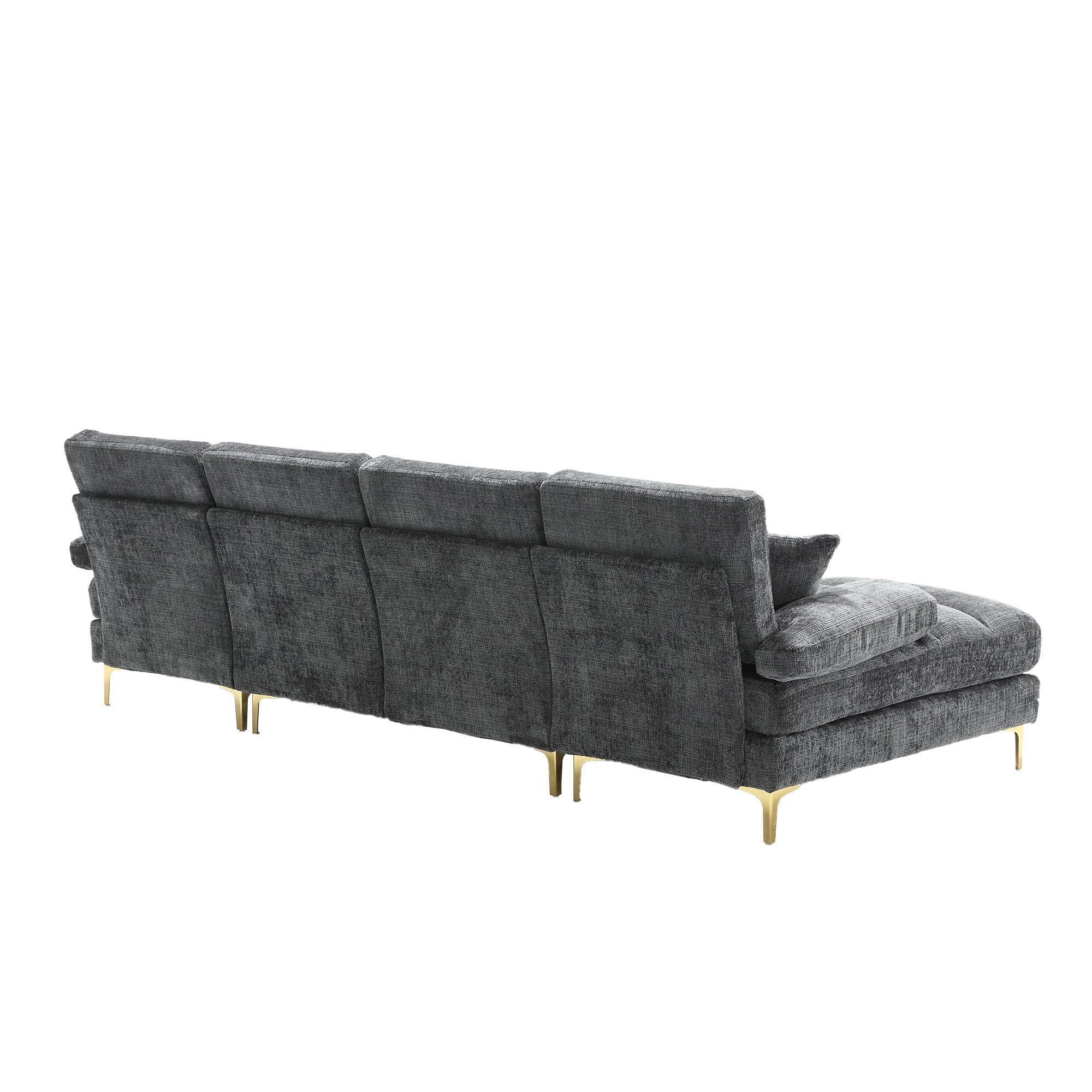 Sweiko U-vormige Bank - Grote bank - Chenille stof - Dubbele chaise longue - Donkergroen | bol