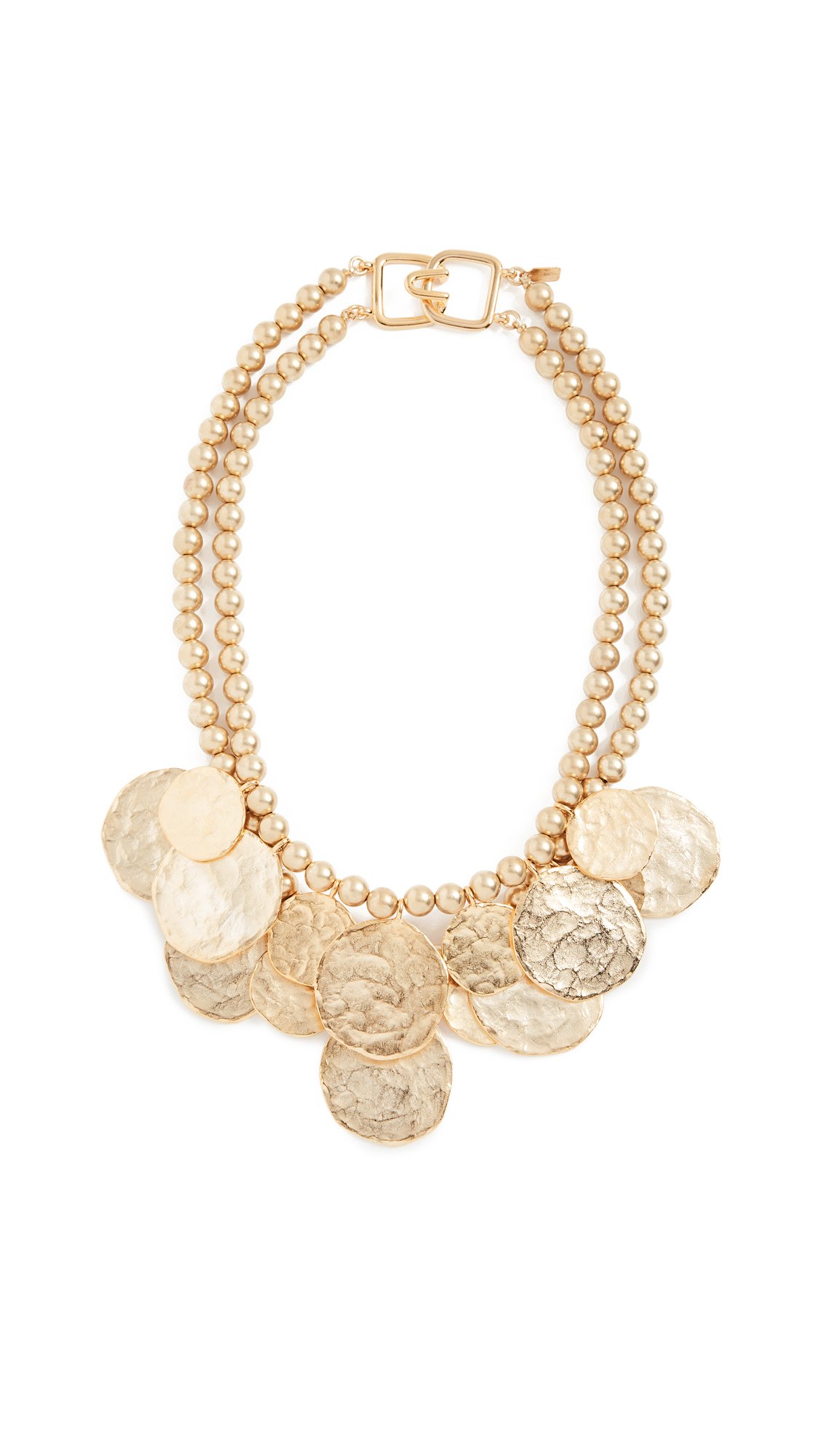 Kenneth Jay Lane Women's Coin Necklace, Satin Gold, One Size