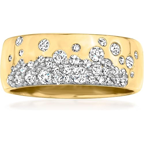 Ross-Simons 0.50 ct. t.w. Scattered-Diamond Ring in 18kt Gold Over Sterling