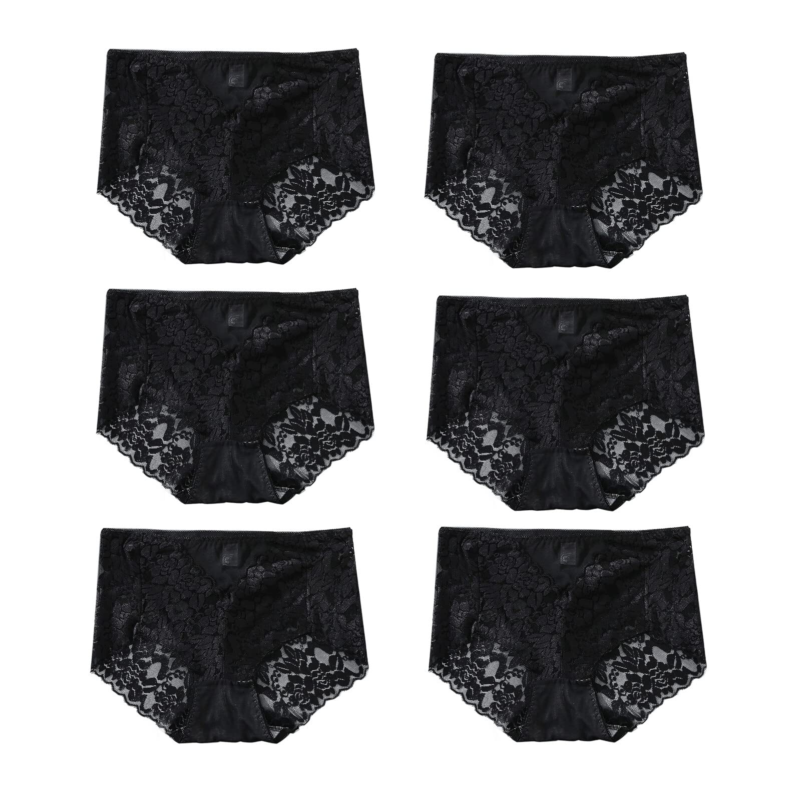 Photo 1 of Cinvik Sexy High Waisted Underwear for Women (1X-Large Plus 6pcs-black)