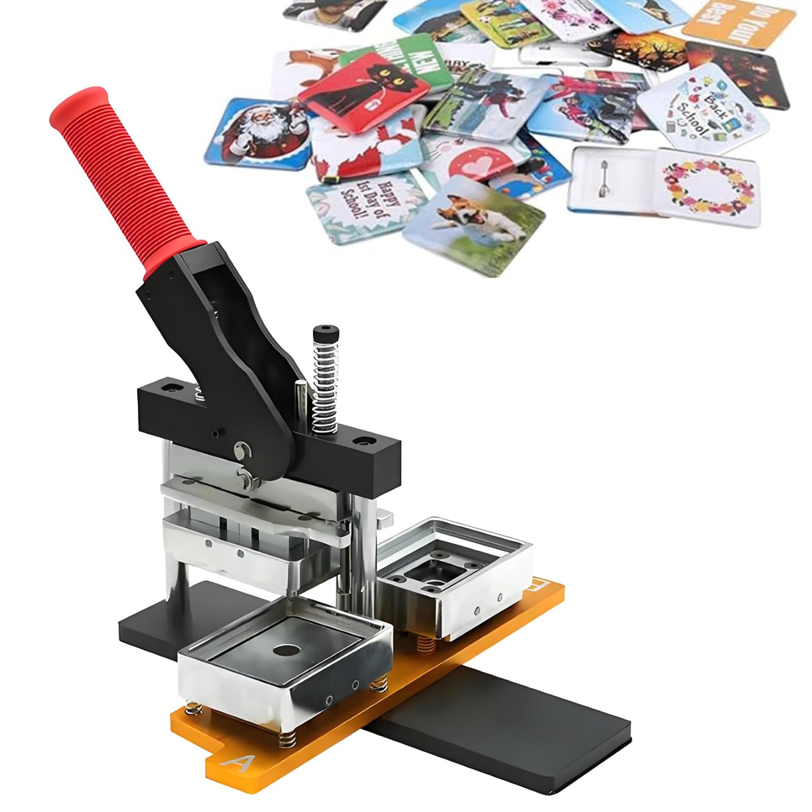 OLSKFUH Diy Button Maker Machine For Custom Magnets And Badges, Ideal For Home Crafts, School Projects, And Small Business Use,2x2in