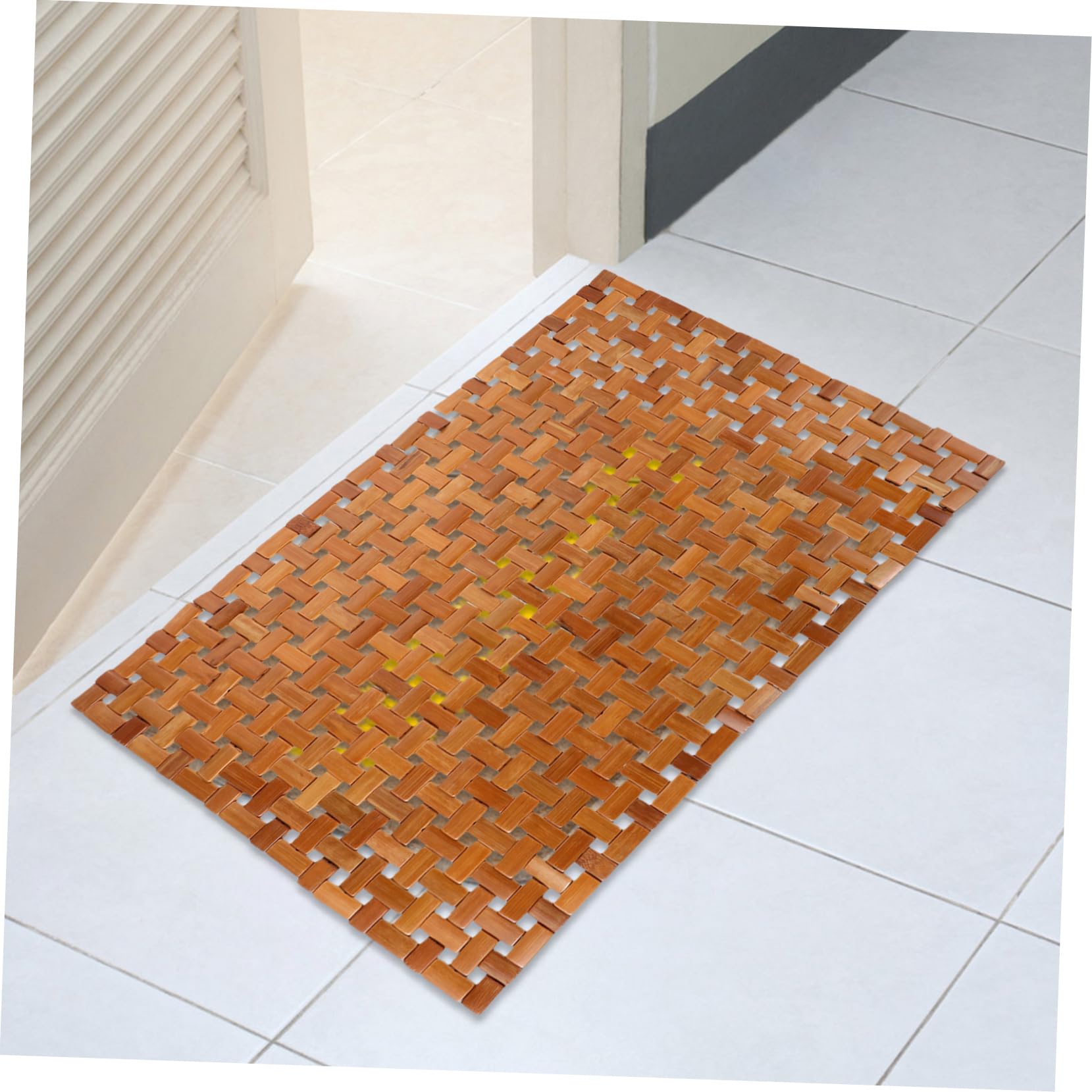 Tapis Bambou Antidérapant Pliable pour Salle De Bain Mat De Sauna Et Spa Utilisation Intérieure Et Extérieure Et