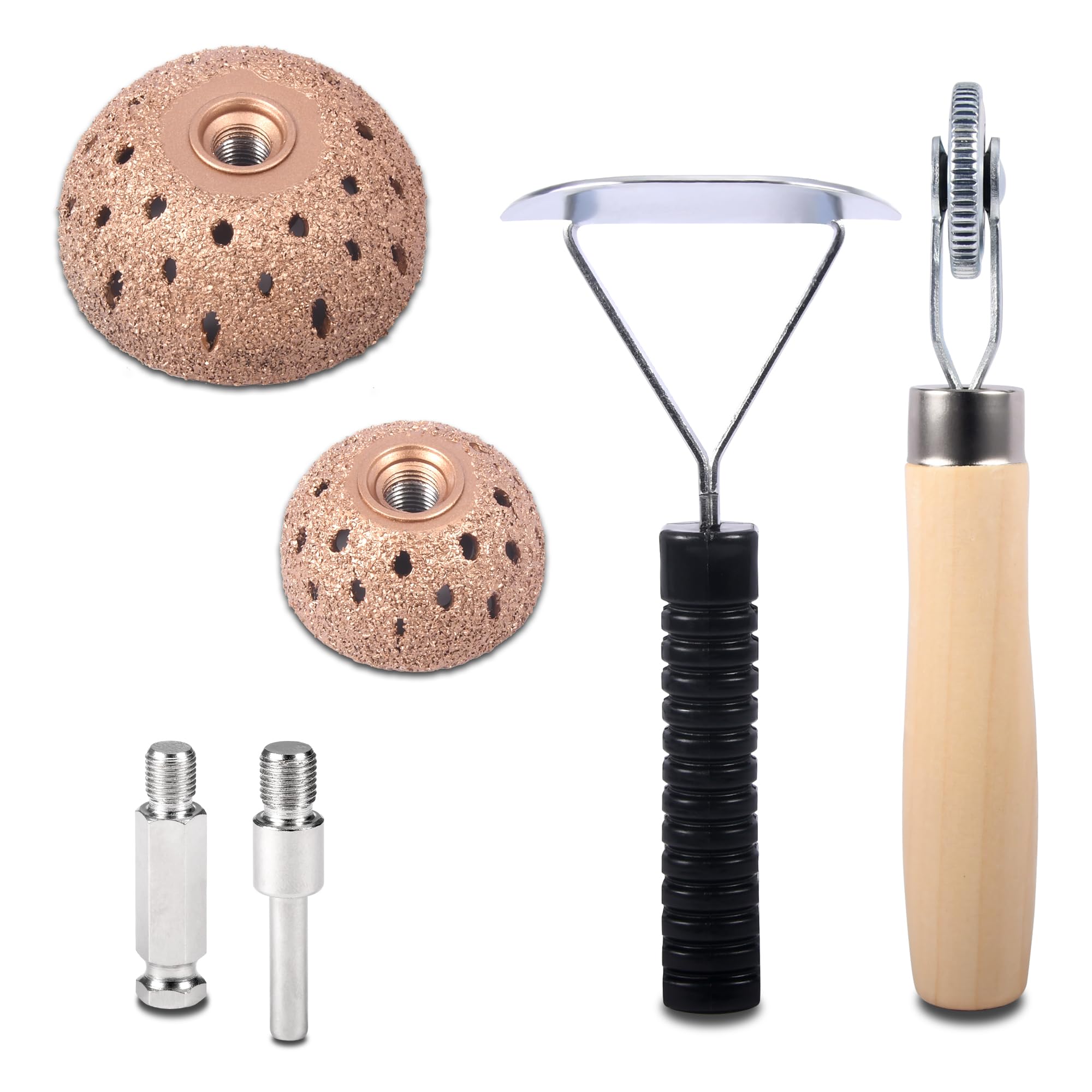 Kit di Strumenti per Riparazione Pneumatici 4 Pezzi – Dischi Abrasivi in Tungsteno 40 mm x 55 mm, Rullo di Riparazione e Raschietto per Riparazione, Levigatura e Lucidatura di Pneumatici Auto