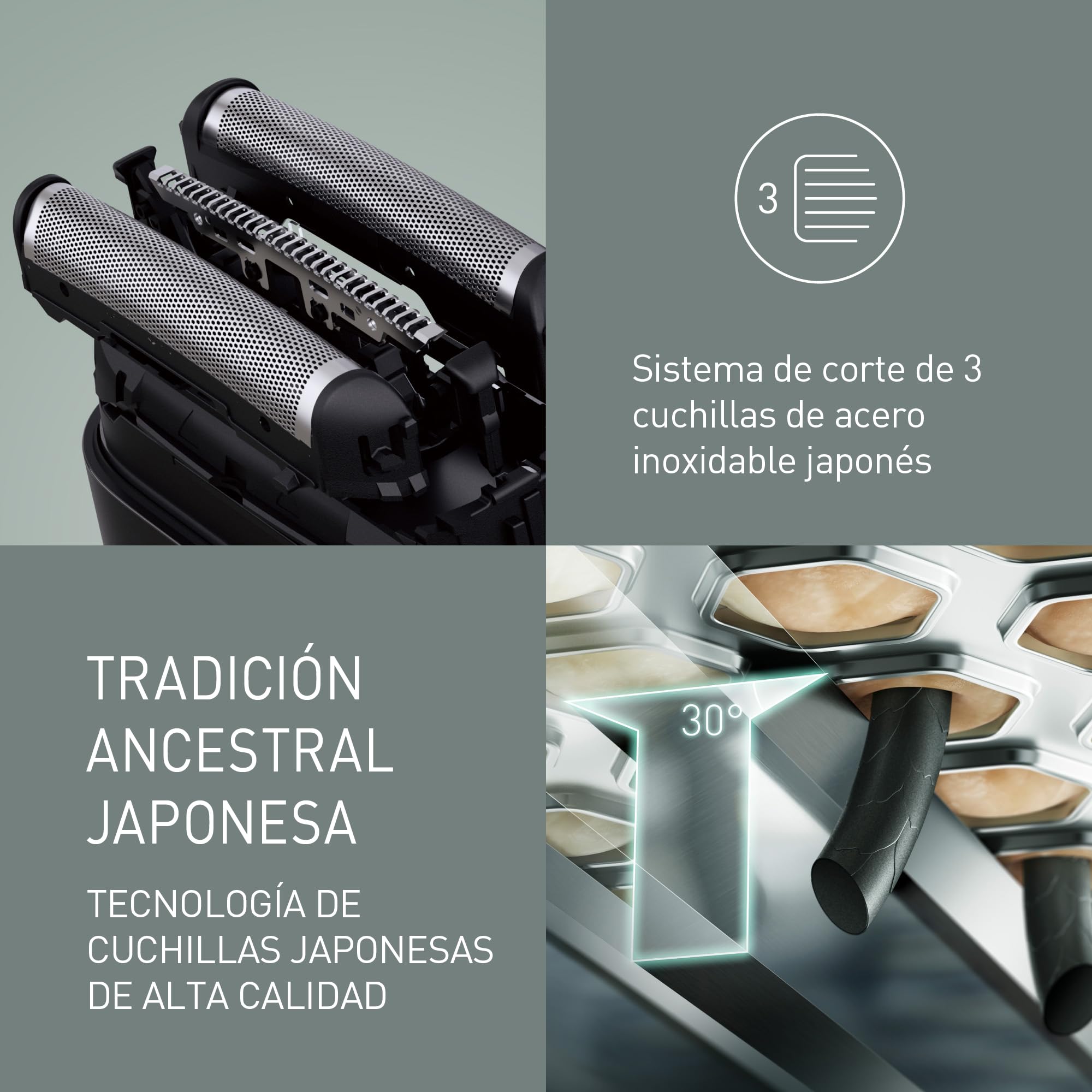 Panasonic ES-ACM3BW503 Serie 700 Afeitadora Compacta de 3 Cuchillas, Afeitadora Eléctrica Húmeda y Seca para Hombres, Sensor de Barba, Resistente al Agua IPX7, Carga USB-C y Adaptador, Blanco