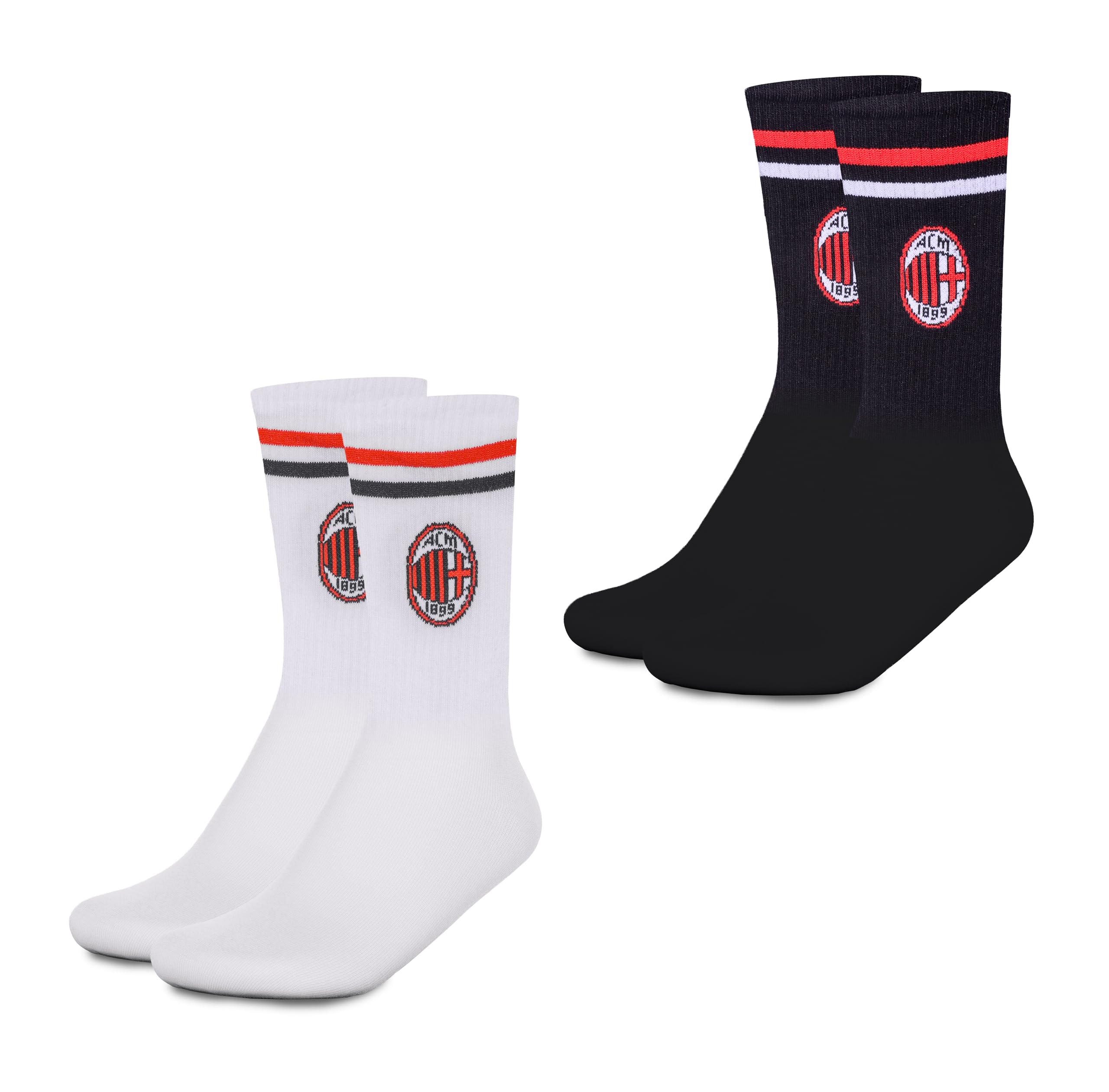 hermet Milan Unisex Adult Socks Set, white/black, 43-46