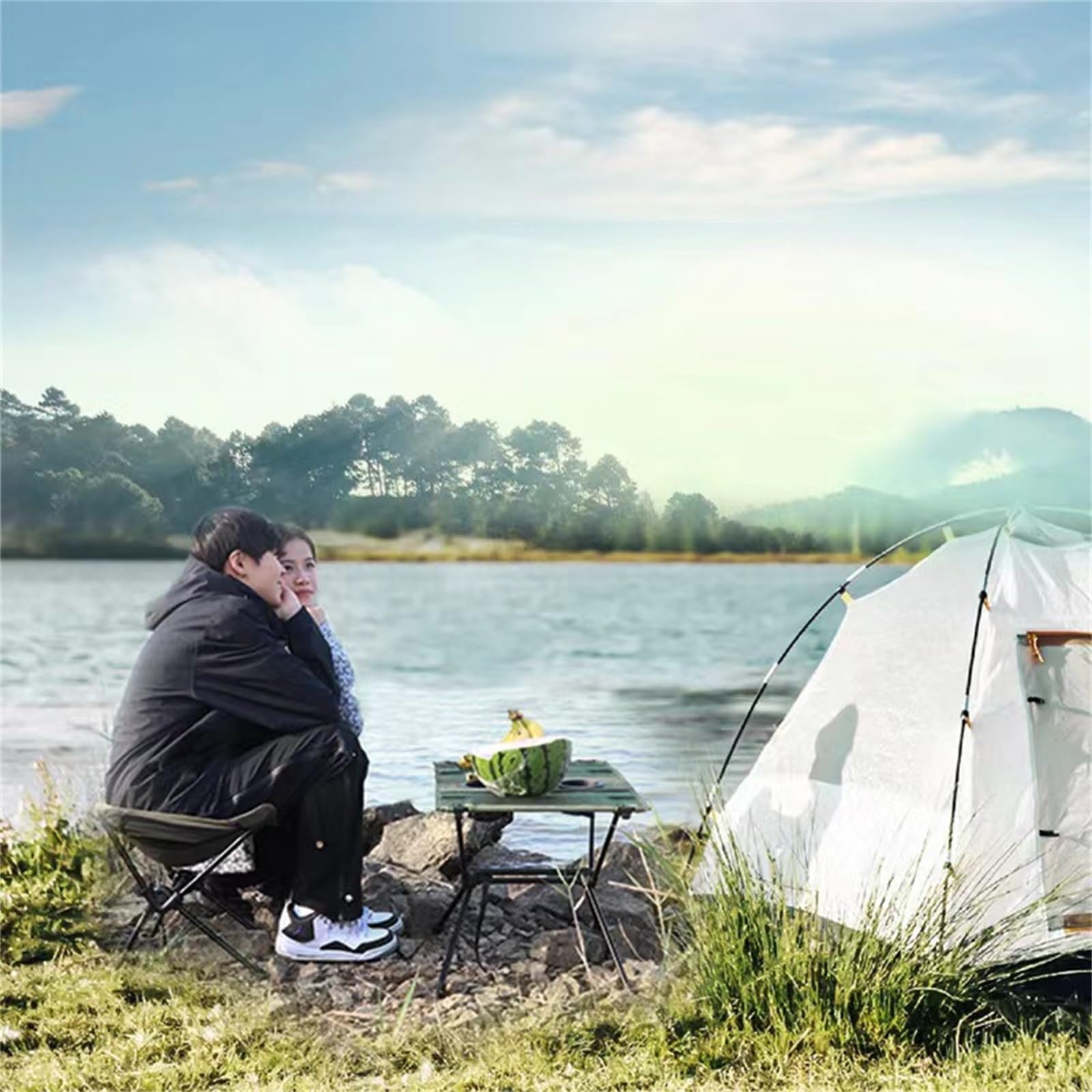 Klappbarer Campinghocker | Aluminiumlegierung Tragbarer Stuhl für Outdoor & Reisen, leicht, kompaktes Design, ideal zum Wandern, Angeln, Picknick – Größe 37 x 31 x 39 cm
