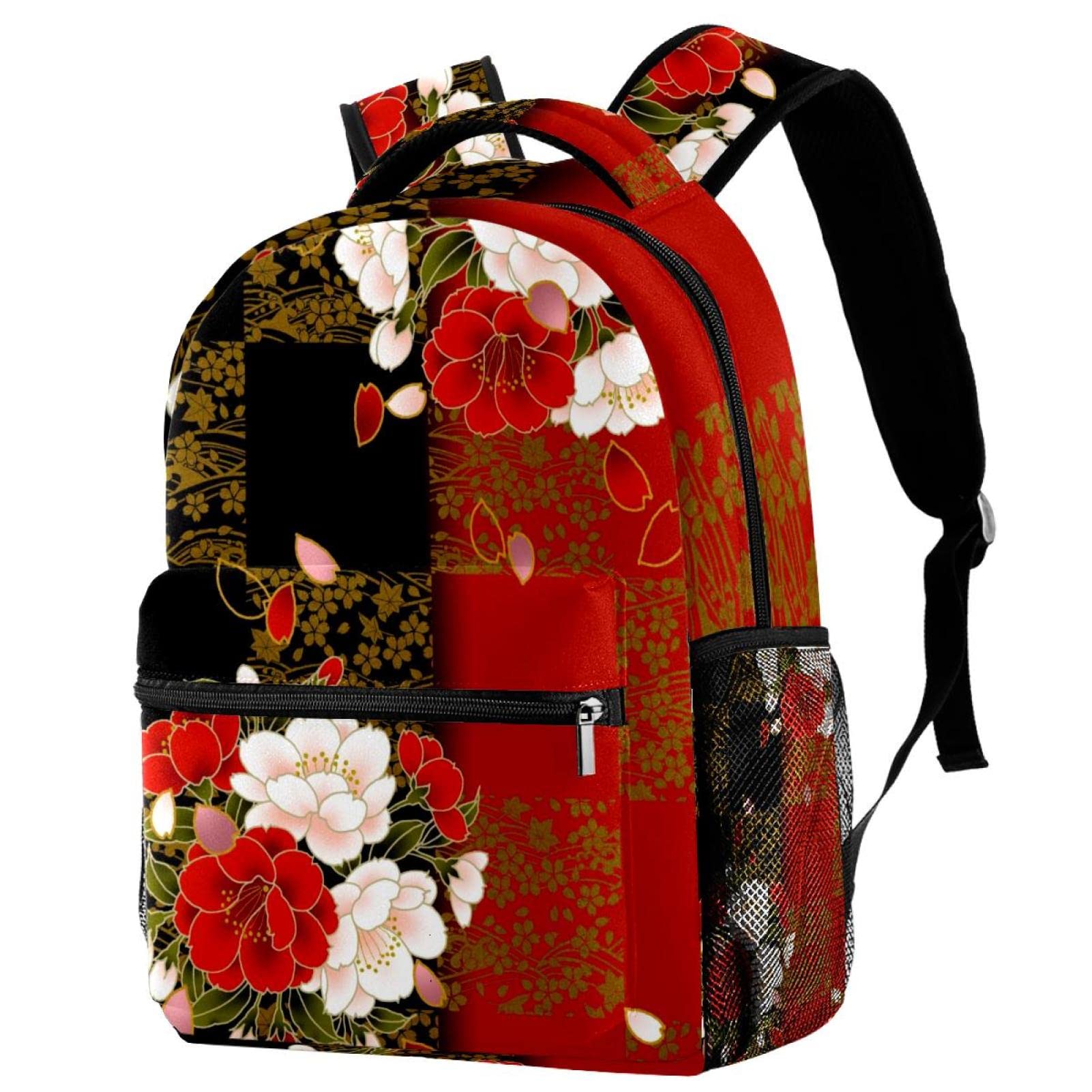 Mochila al aire libre de flores japonesas impermeable y cómoda 7