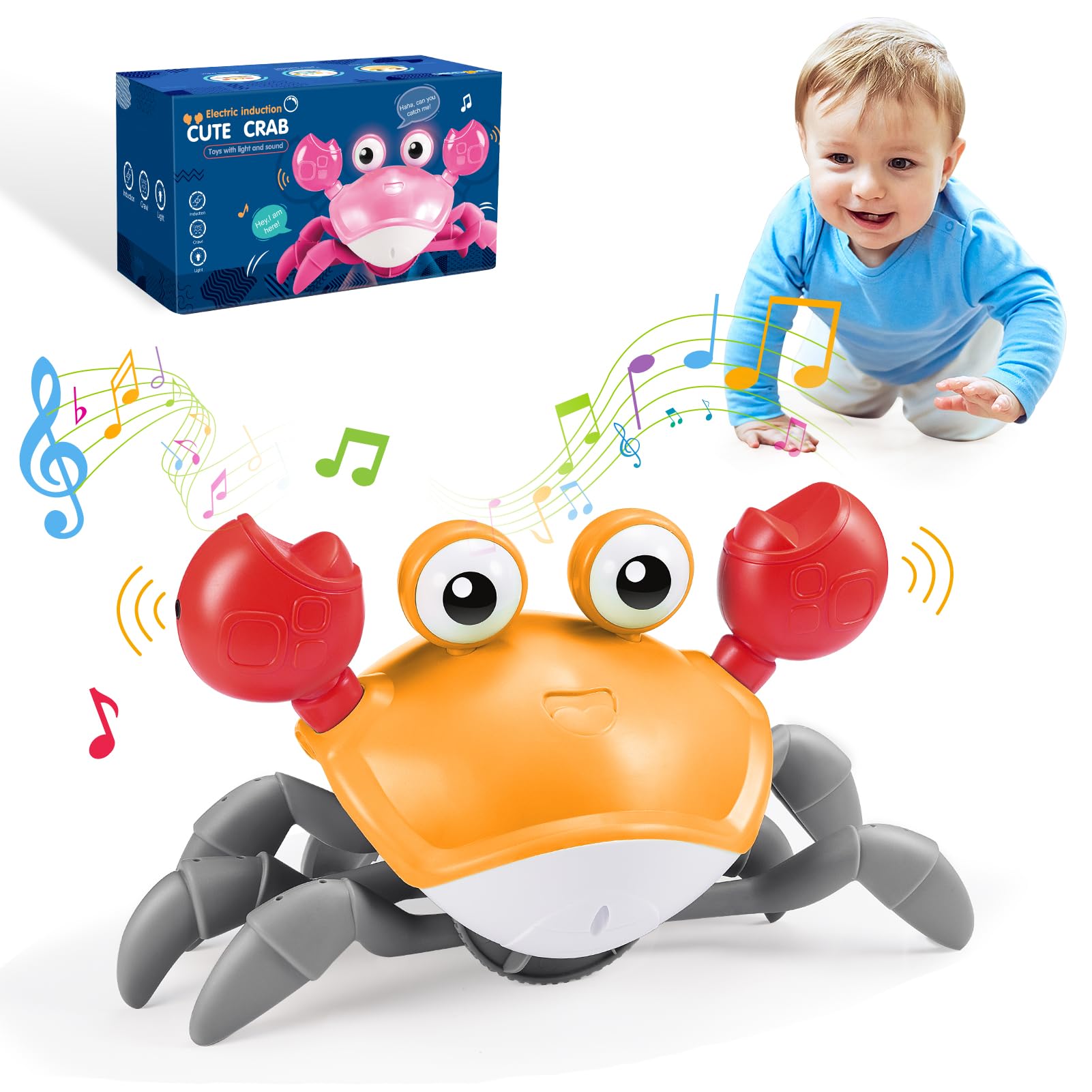 Grriopisensory Toys For Babies Crawling Crab Toy Baby Toys