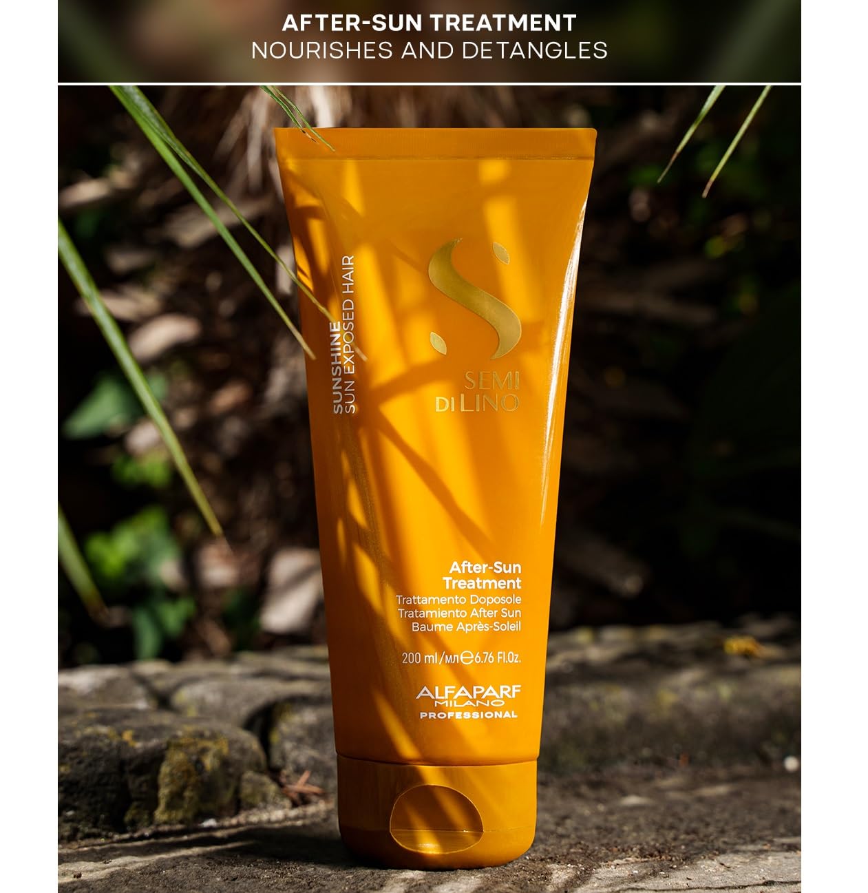 ALFAPARF MILANO Semi di Lino Sunshine After-Sun Hair Treatment - Restorative Treatment for Hair Stressed by Sun, Chlorine and Salt - Nourishes and Detangles - Vegan Formula - Adds Softness and Shine
