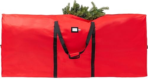 Bolsa de almacenamiento para árbol de Navidad, se adapta a árboles artificiales desmontados de hasta 9 pies, asas duraderas con lona Oxford 600D a