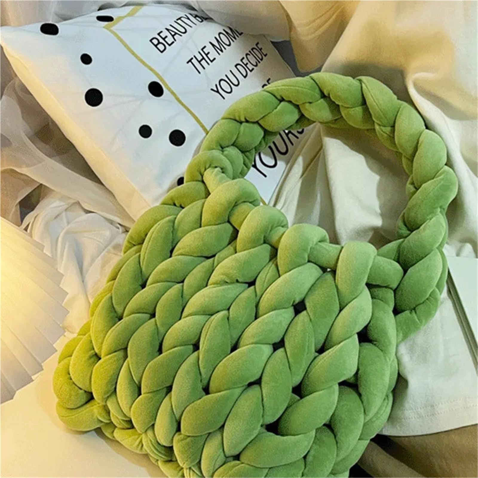 Hilo grueso Hilo súper grueso de 1KG, bolsa blanca hilo gigante voluminoso for tejer a mano, manta grande y suave for brazo DIY(29)
