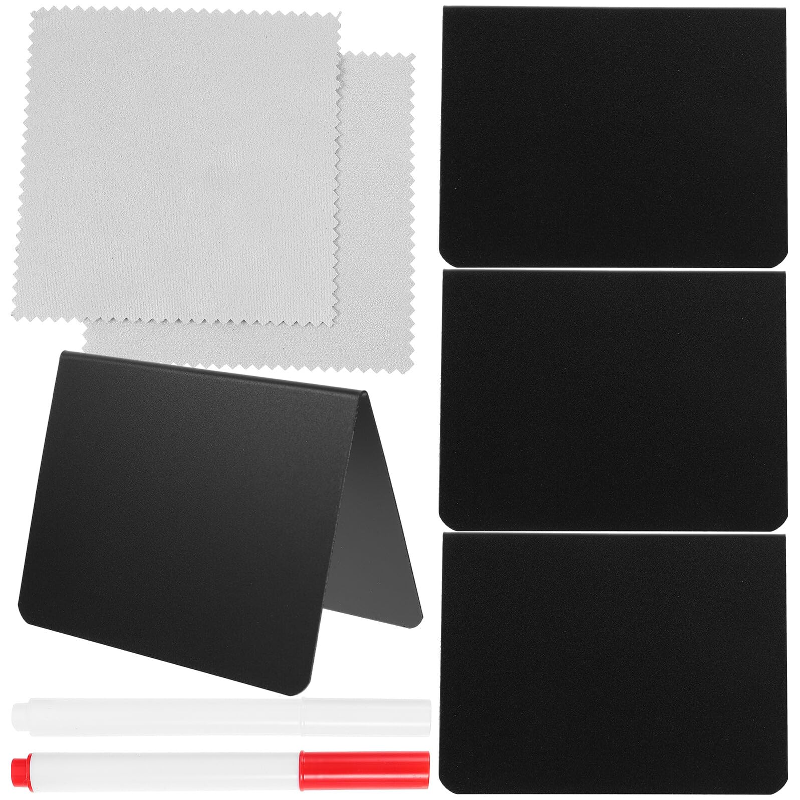 Mini Pizarras Negras Dobles para Mensajes y Etiquetas de Precios con Rotuladores y Rojo Tablero Borrable Reutilizable para Carteles y Notas Tiendas y Oficinas