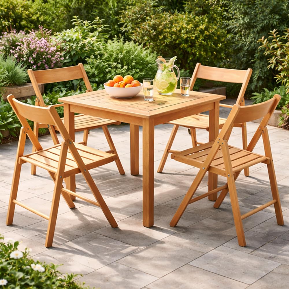 Compactor Sedie Pieghevoli in Legno di Faggio – Sedia Pieghevole Classica Salvaspazio per Cucina e Casa 41x42x78 cm