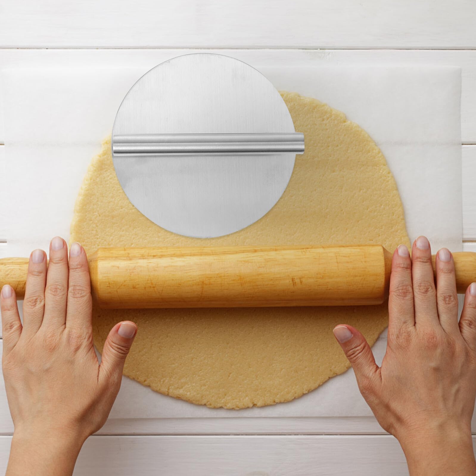 VALICLUD Pasteles Herramienta en Tacto Inoxidable de Acero de Cómodo Prensador Empanadas para Presionar Masa y Repostería Uso Casa