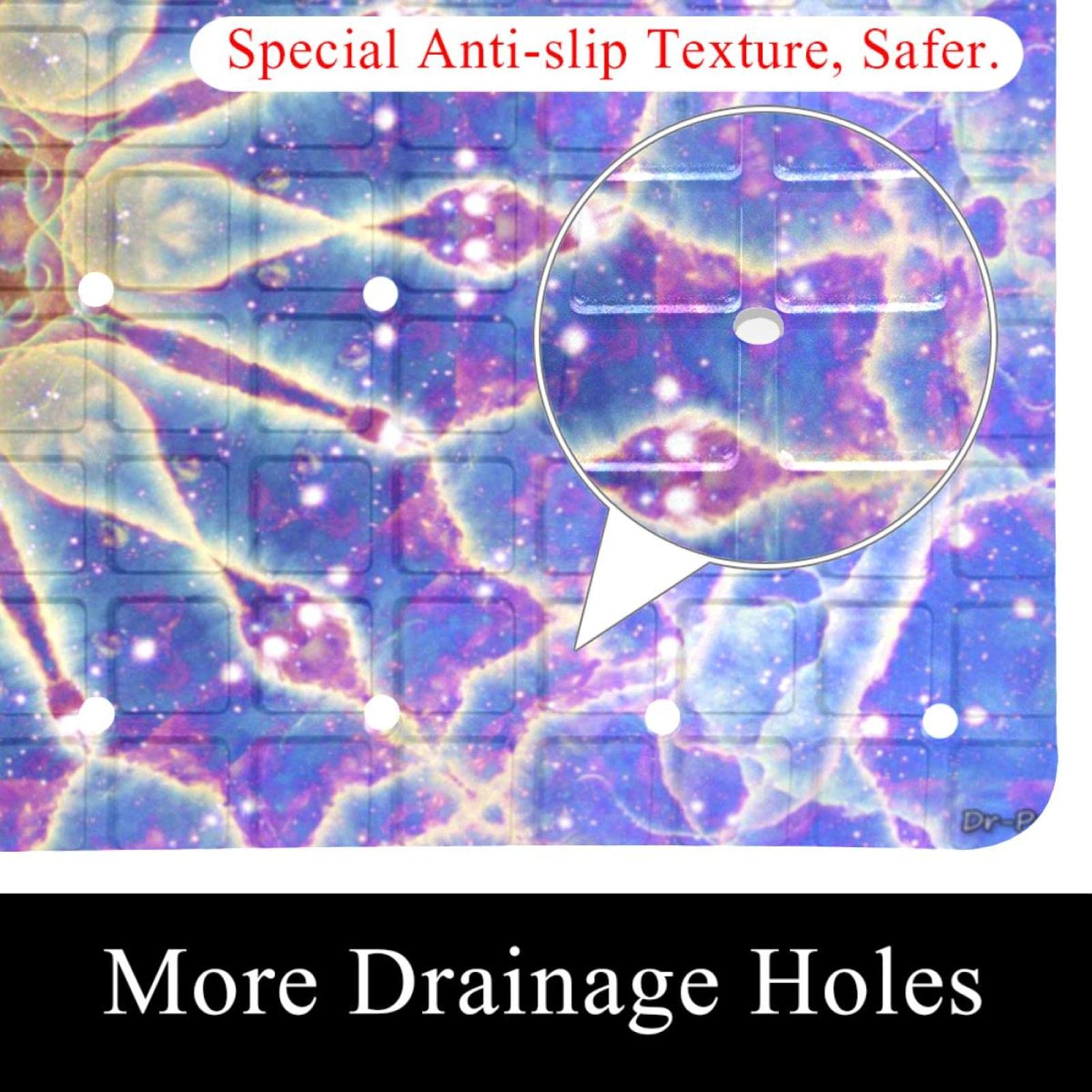Rutschfeste Badematten mit glitzerndem Mandala-Motiv, für Badezimmer, rechteckige Badewanne, maschinenwaschbar, 40 x 70 cm