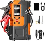Jump Starter with Air Compressor 2000A, 10000mAh&150PSI Car Battery Jumper Starter Portable, 12V Battery Pack Jump Box (9L Gas/7L Diesel Engine) with Boost, Light and Jumper Cables(Orange)