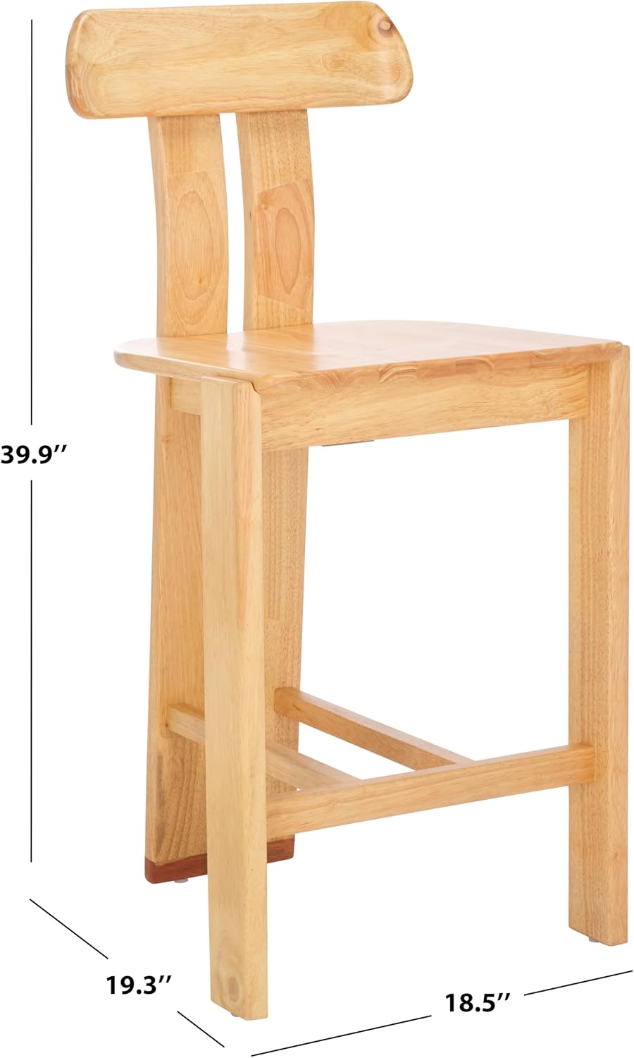 SAFAVIEH Home Collection - Cayde Modern Counter Stool, 27-inch Seat Height, Light Blonde Solid Wood Frame (BST8801B)