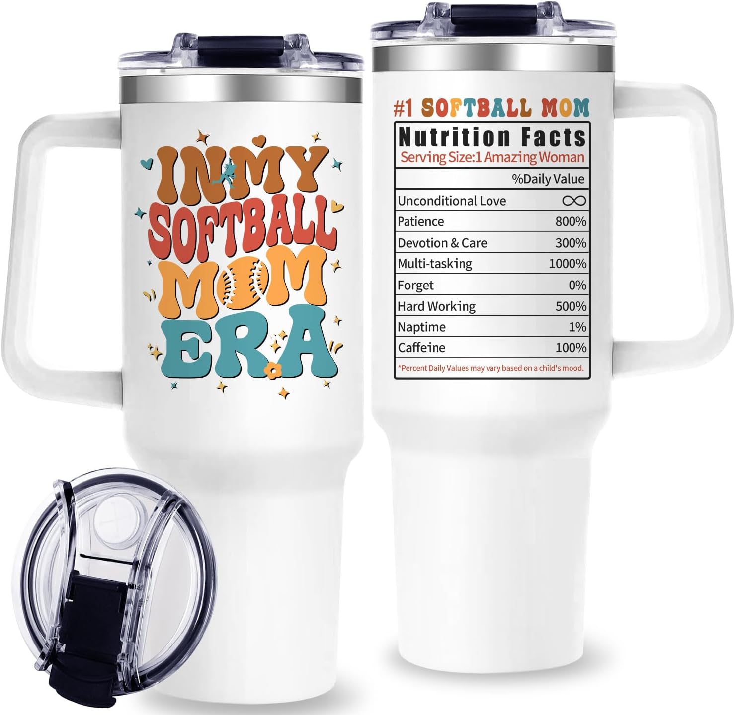 Softball Mom Gifts for Women Gifts for Baseball Mom Mothers Day Birthday Gift from Daughter Son,40oz Softballs Moms Tumblers for Women,Softballs Lover Mothers Must Have In Softball Moms Era
